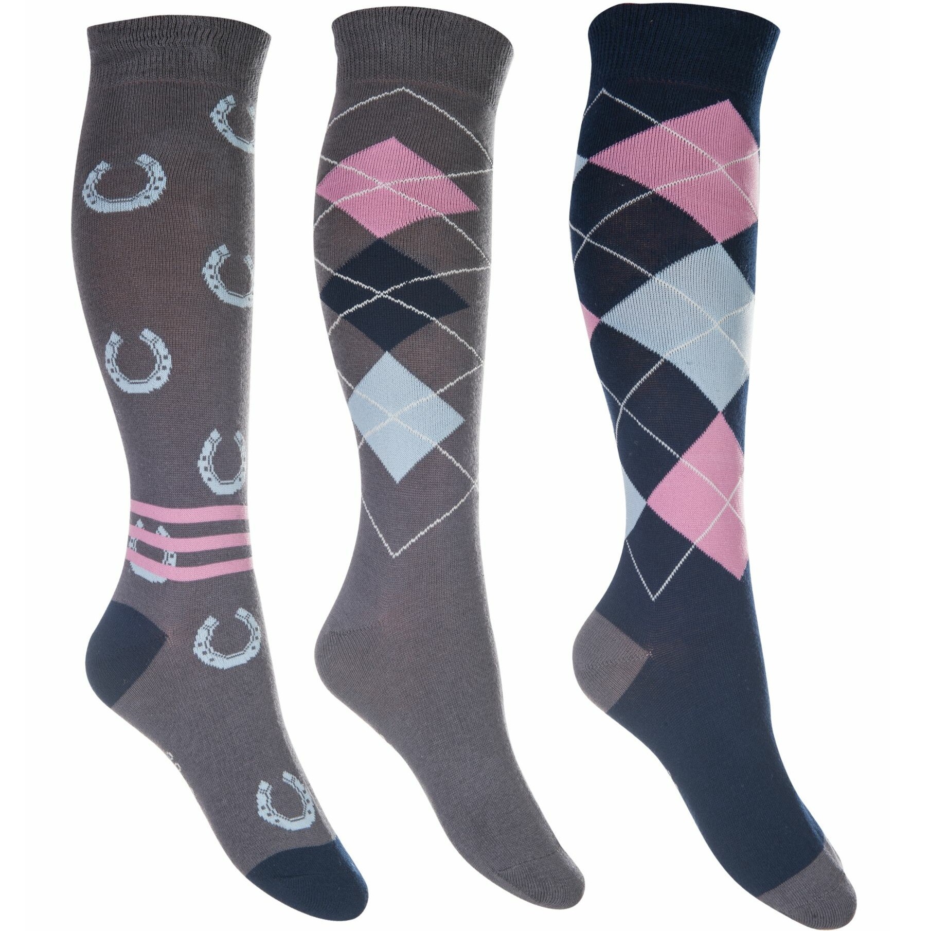 Reitsocken CARDIFF (3er Set) grau/blau Reitsocken CARDIFF (3er Set) grau/blau