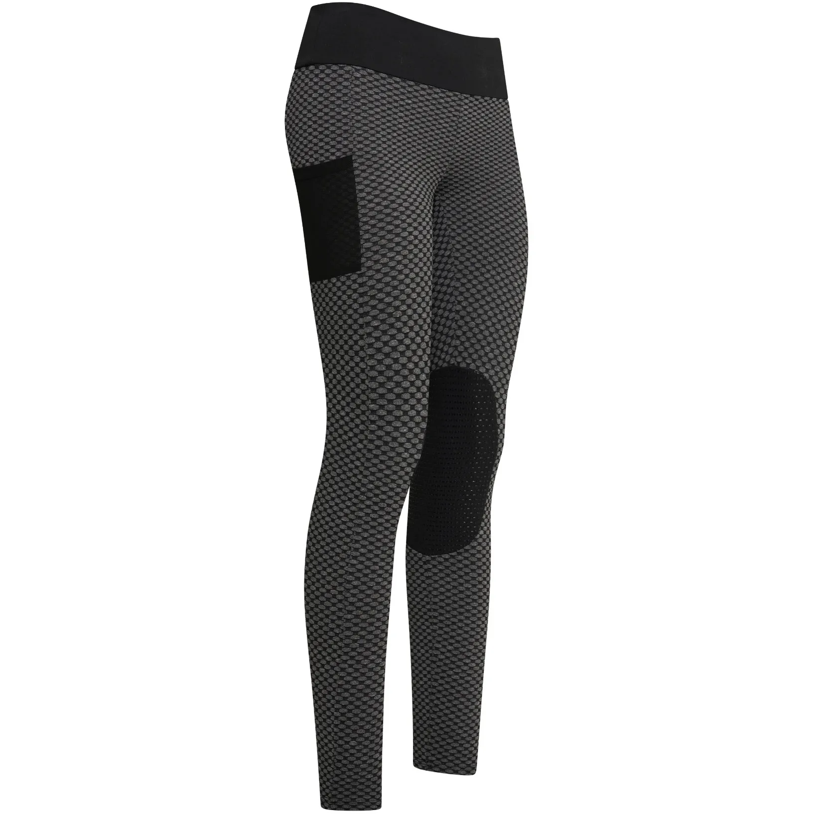 Damen Reitleggings Silikon Kniebesatz IRHDiamond Bubble schwarz