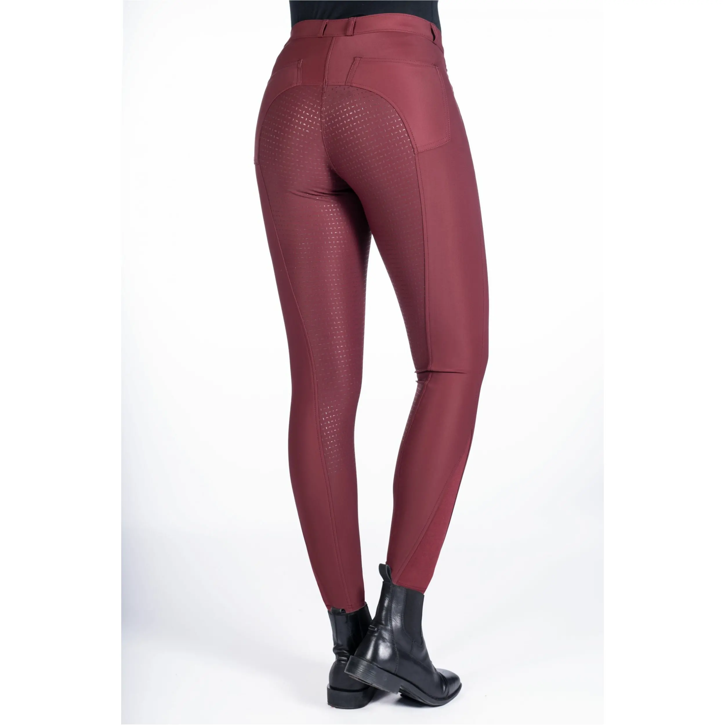 Damen Reithose Silikon Vollbesatz LUNA weinrot