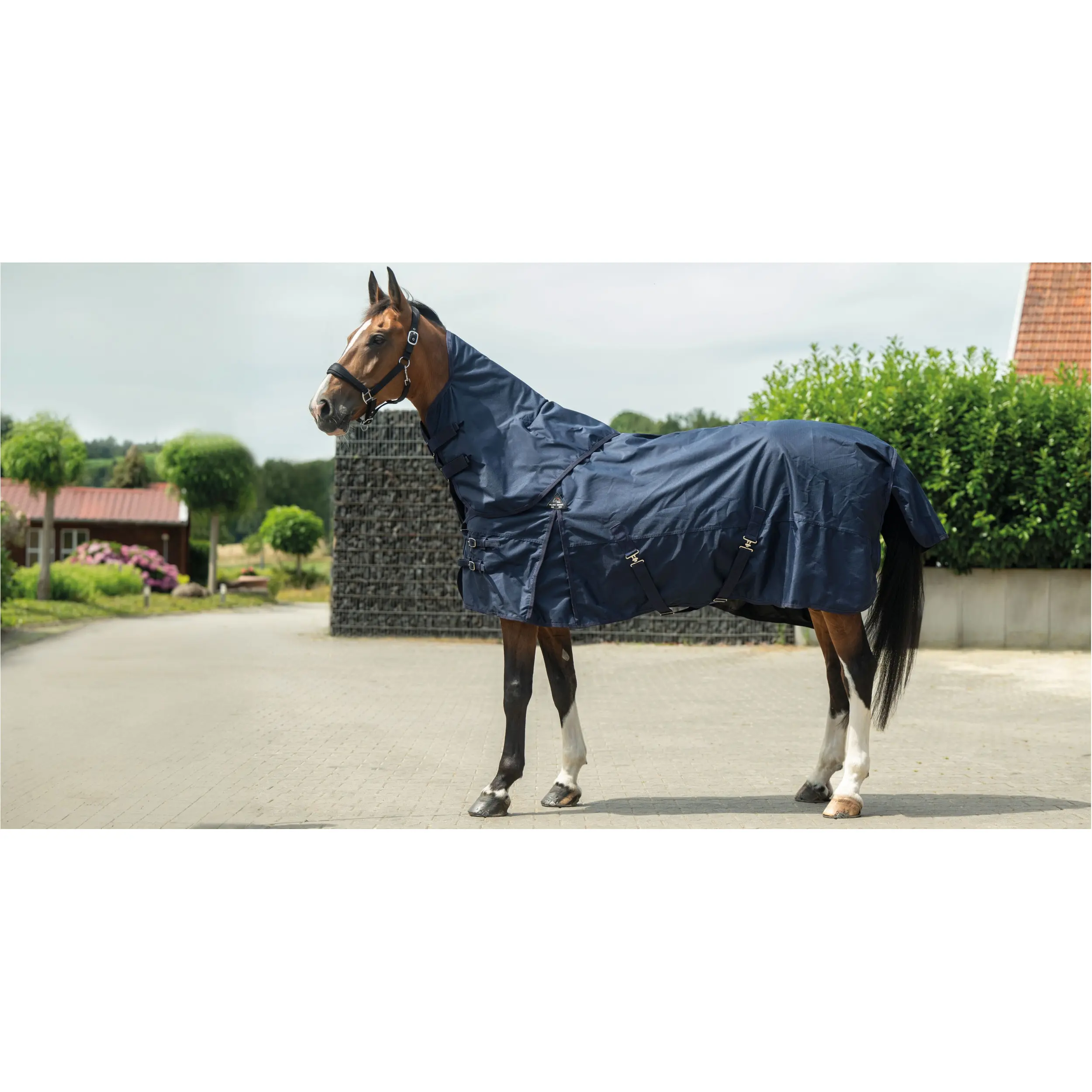 Weidedecke Halsteil (abnehmbar) 1200D mit Clip in System ohne Liner KOMBI 2 dunkelblau
