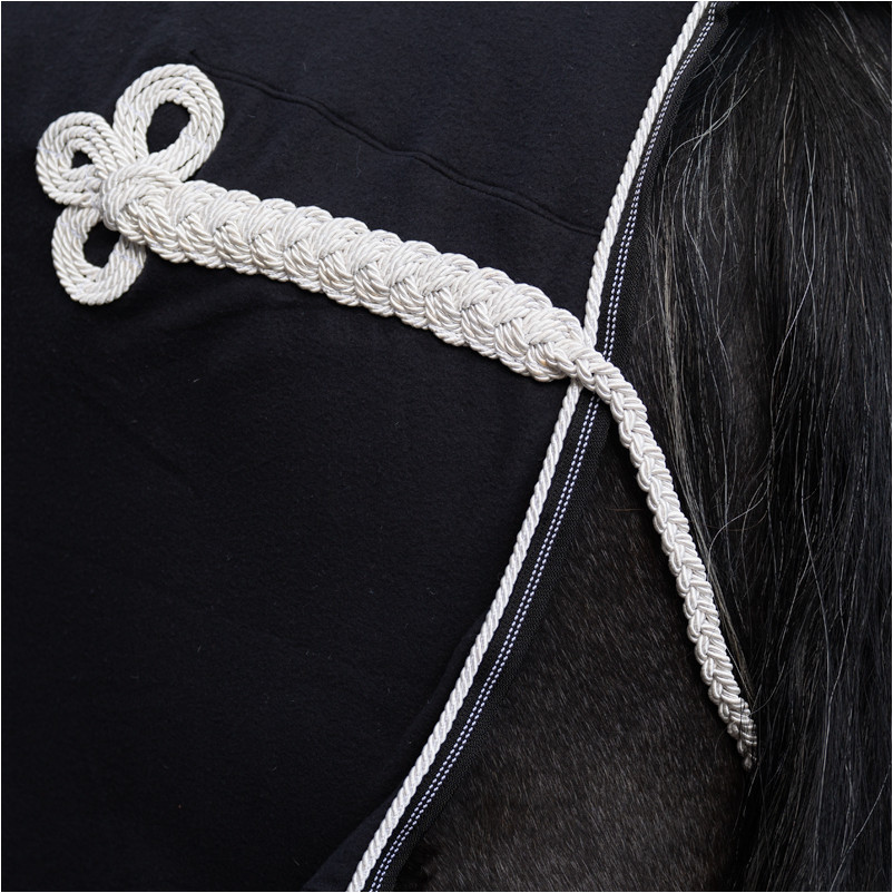 Abschwitzdecke mit abnehmbarem Brustlatz schwarz/weiß