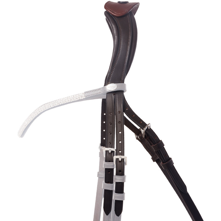 Genickstück offen mit Brücke MALOU braun