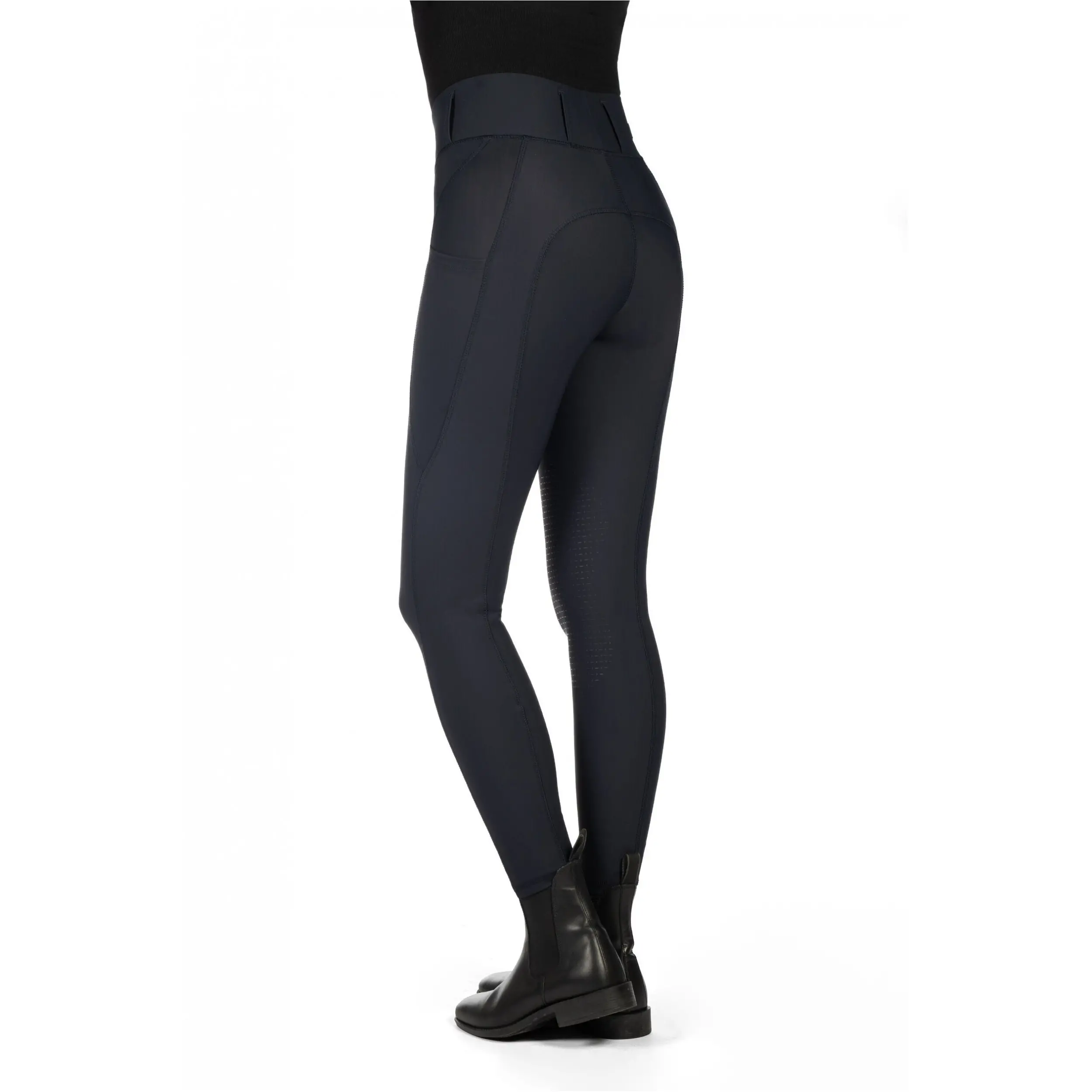 Damen Reitleggings Silikon Kniebesatz JIL HIGH WAIST schwarz