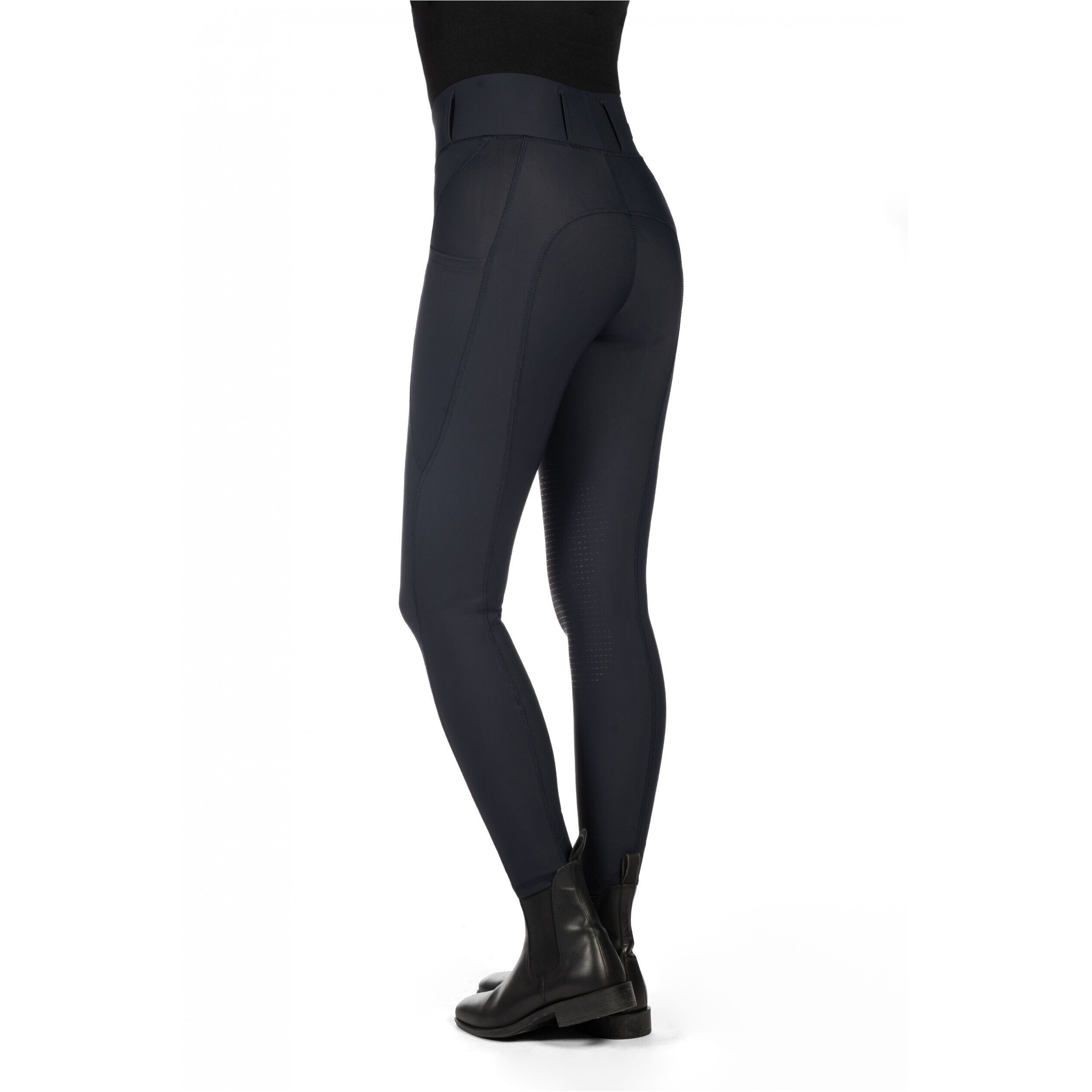 Damen Reitleggings Silikon Kniebesatz JIL HIGH WAIST schwarz