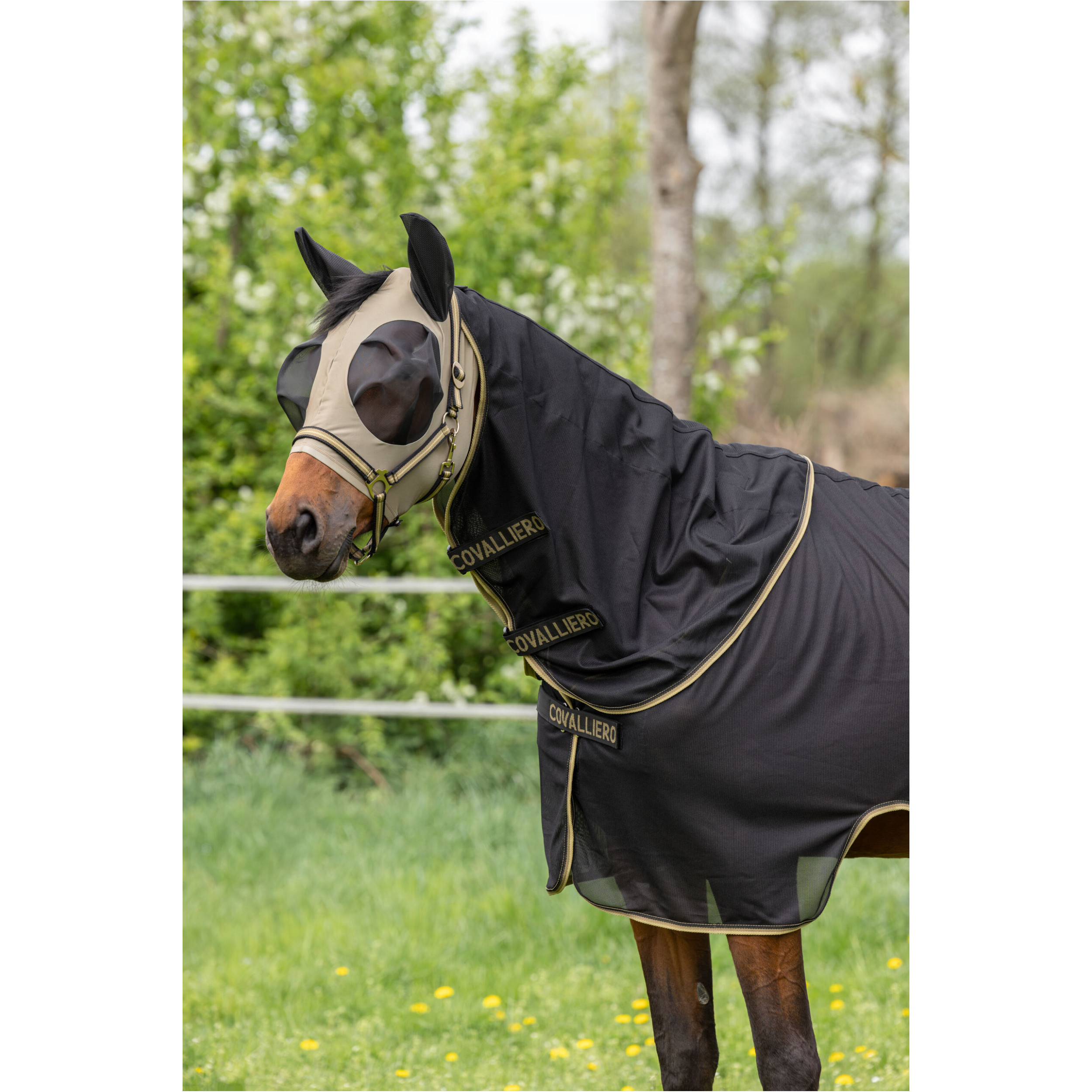 Fliegenmaske FinoStretch Zipper F/S 2026 walnut Fliegenmaske FinoStretch Zipper F/S 2026 walnut