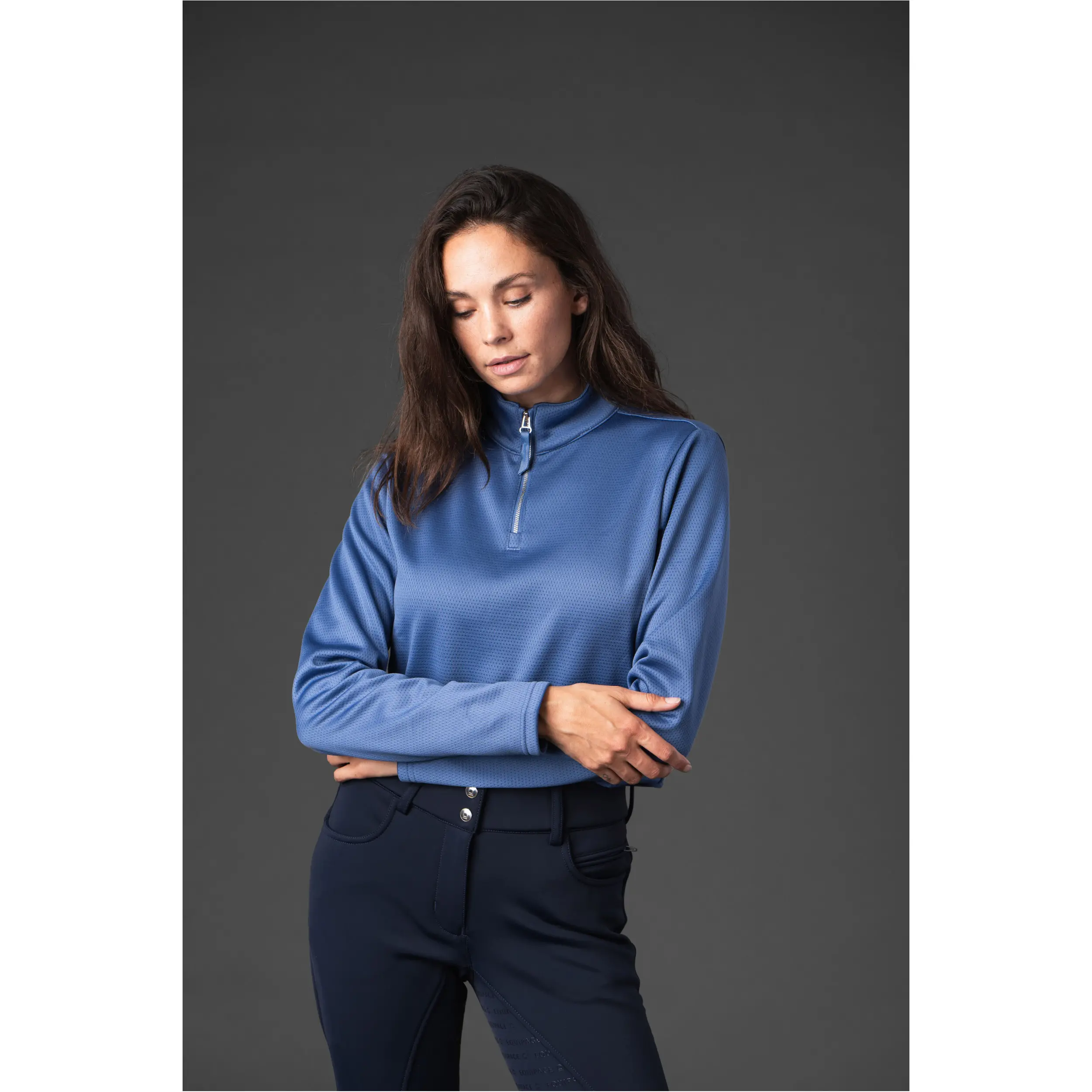 Damen Funktionsshirt Langarm SCARLET half-zip dutch blue