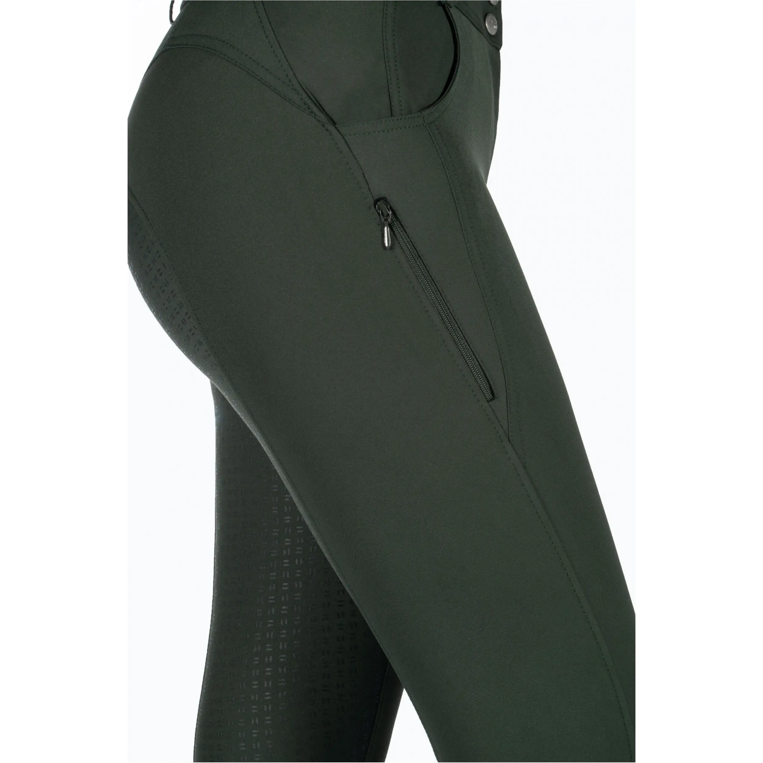 Damen Reithose Silikon Vollbesatz ARI MID RISE olivgrün