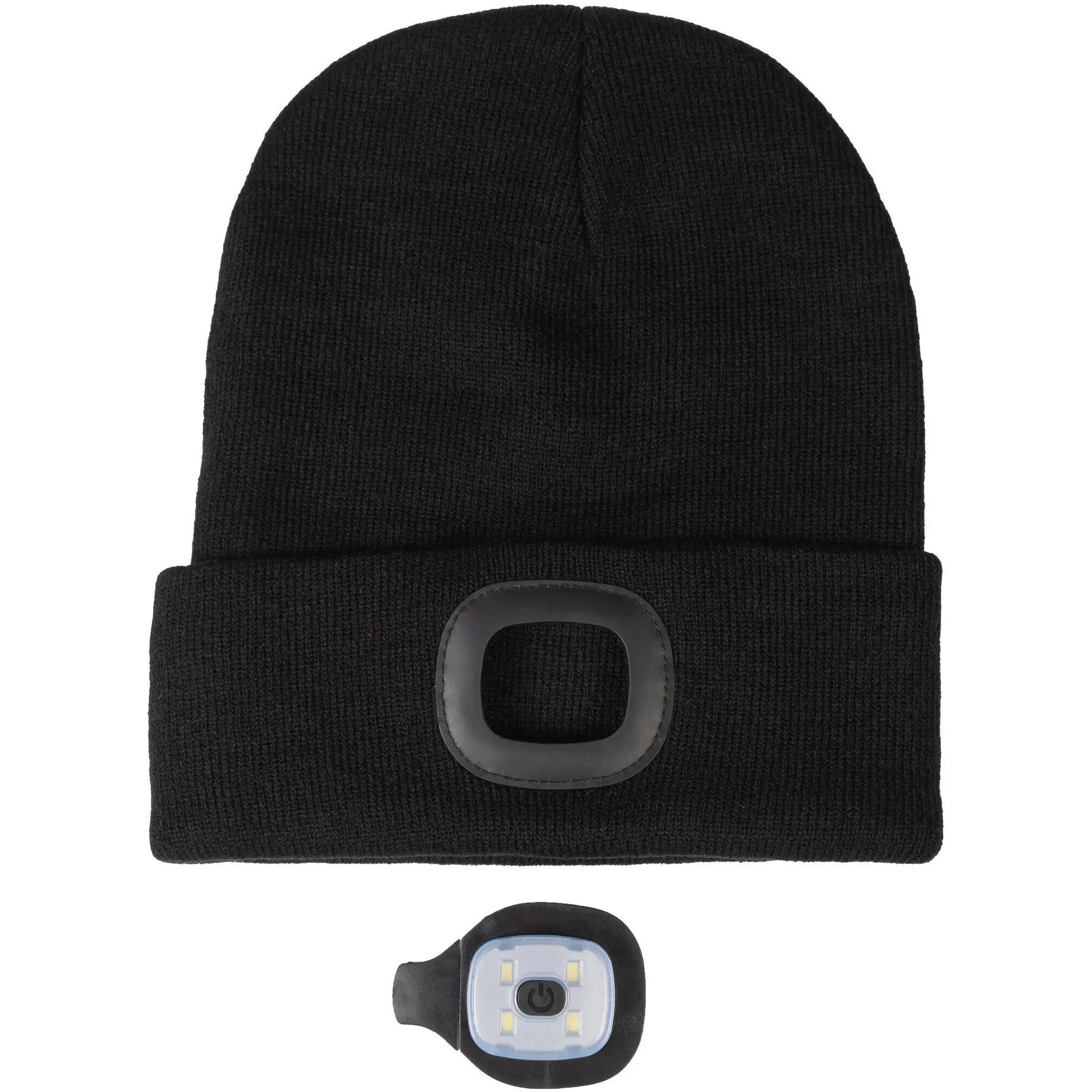 Winter Strickmütze mit Licht HONEY schwarz