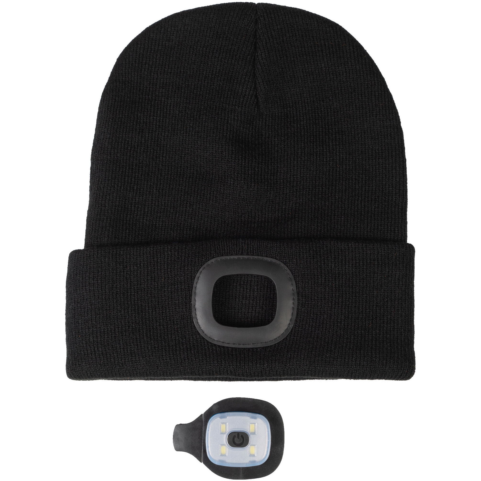 Winter Strickmütze mit Licht HONEY schwarz