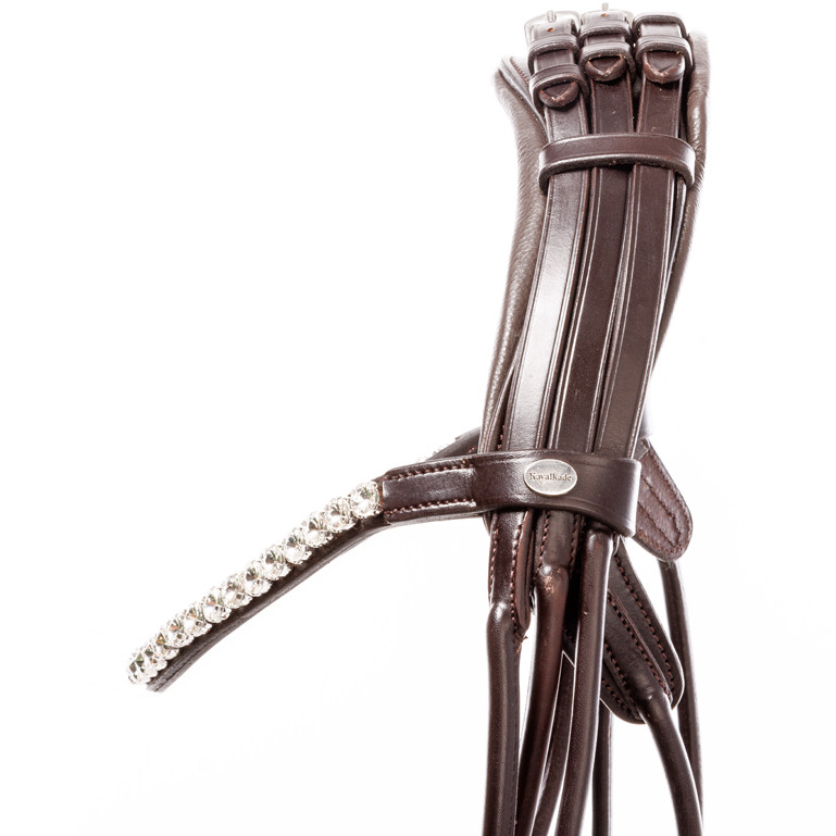 Kandarenzaum mit schwedischen Reithalfter FLEUR braun lack/braun Kandarenzaum mit schwedischen Reithalfter FLEUR braun lack/braun