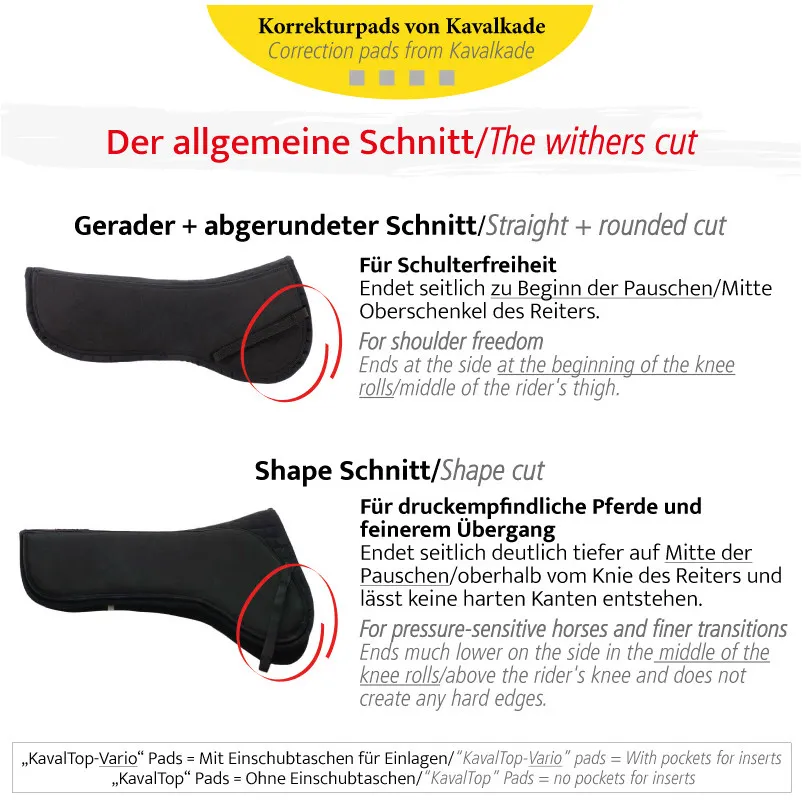 Korrekturunterlage KAVALTOP-VARIO gerade schwarz