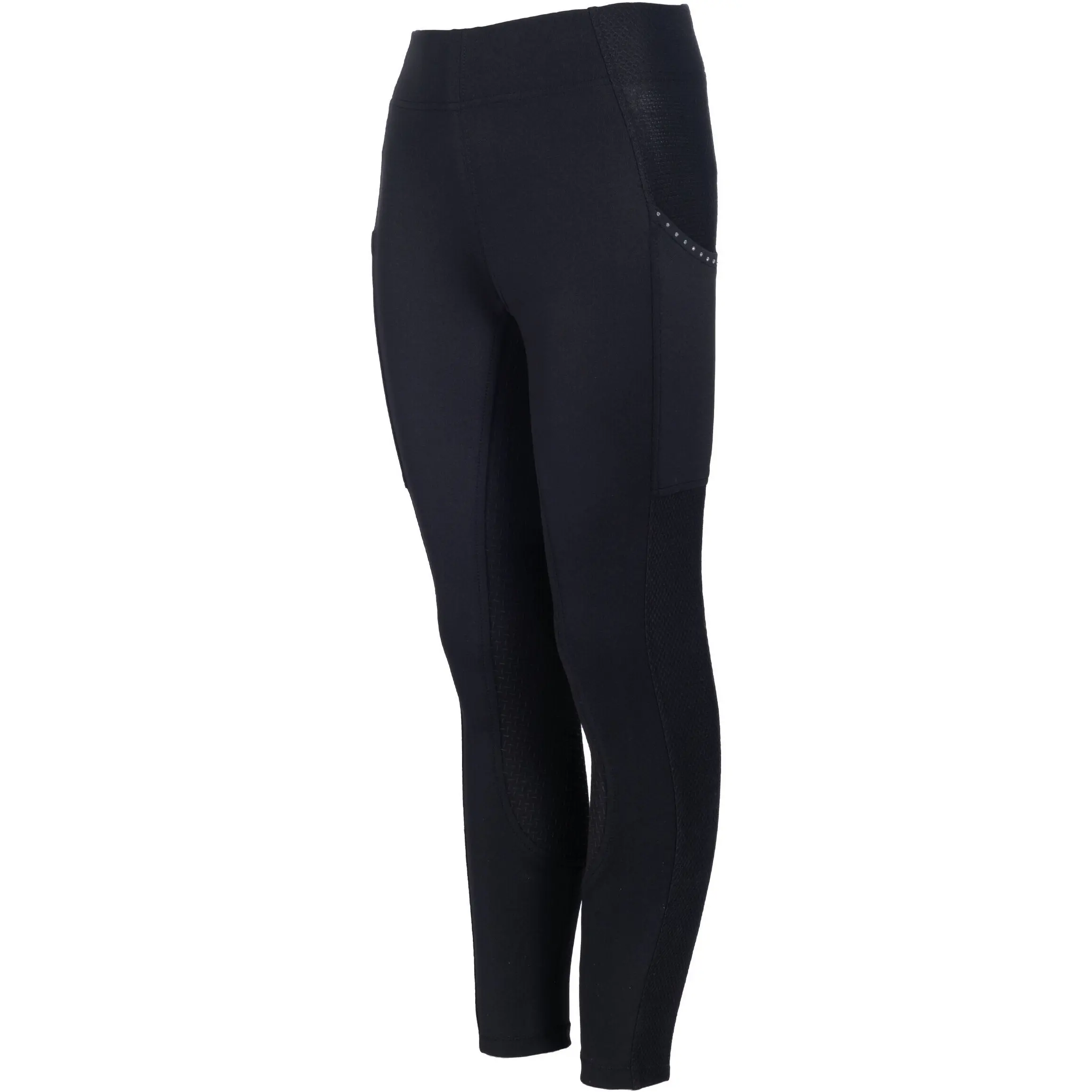 Damen Reitleggings Silikon Vollbesatz MESH STYLE schwarz