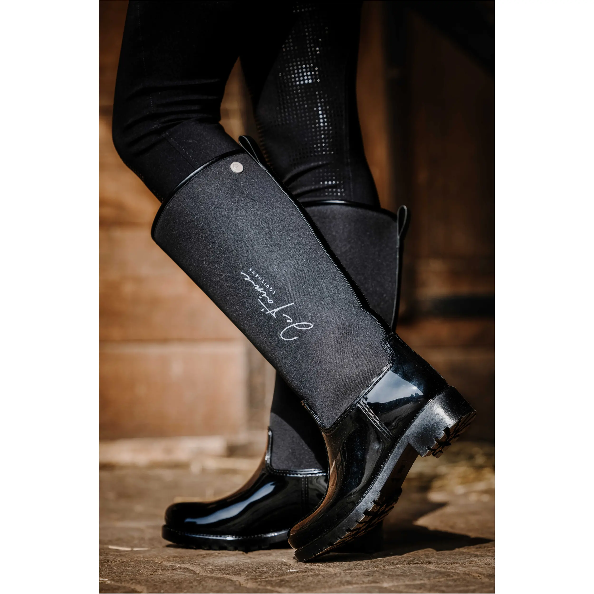 Damen Gummistiefel Je t'aime schwarz