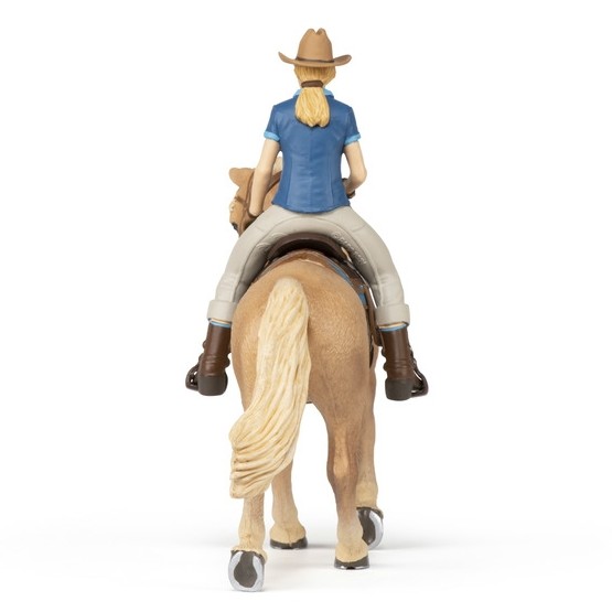 Westernpferd mit Reiterin braun