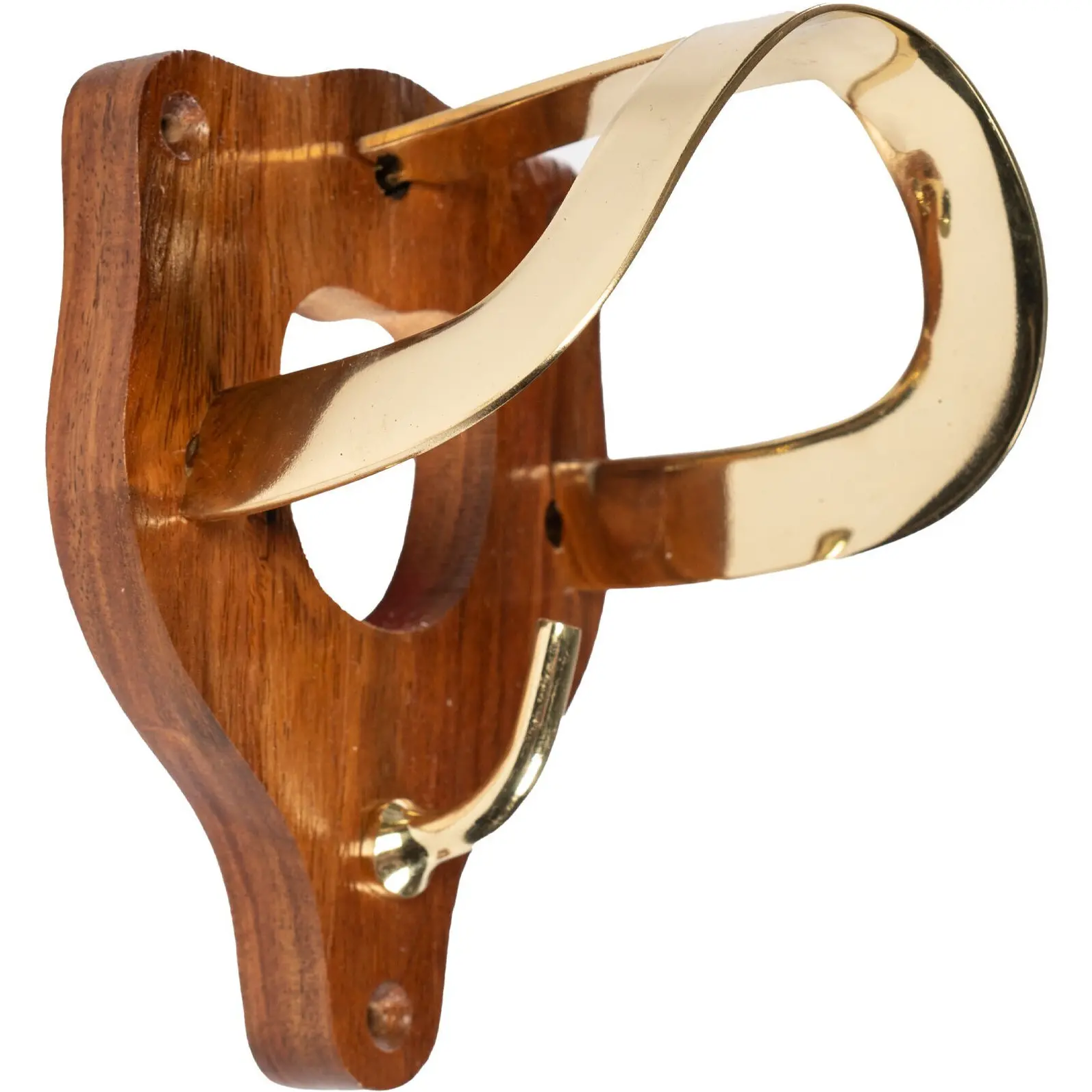 Trensenhalter aus Holz und Messing messing
