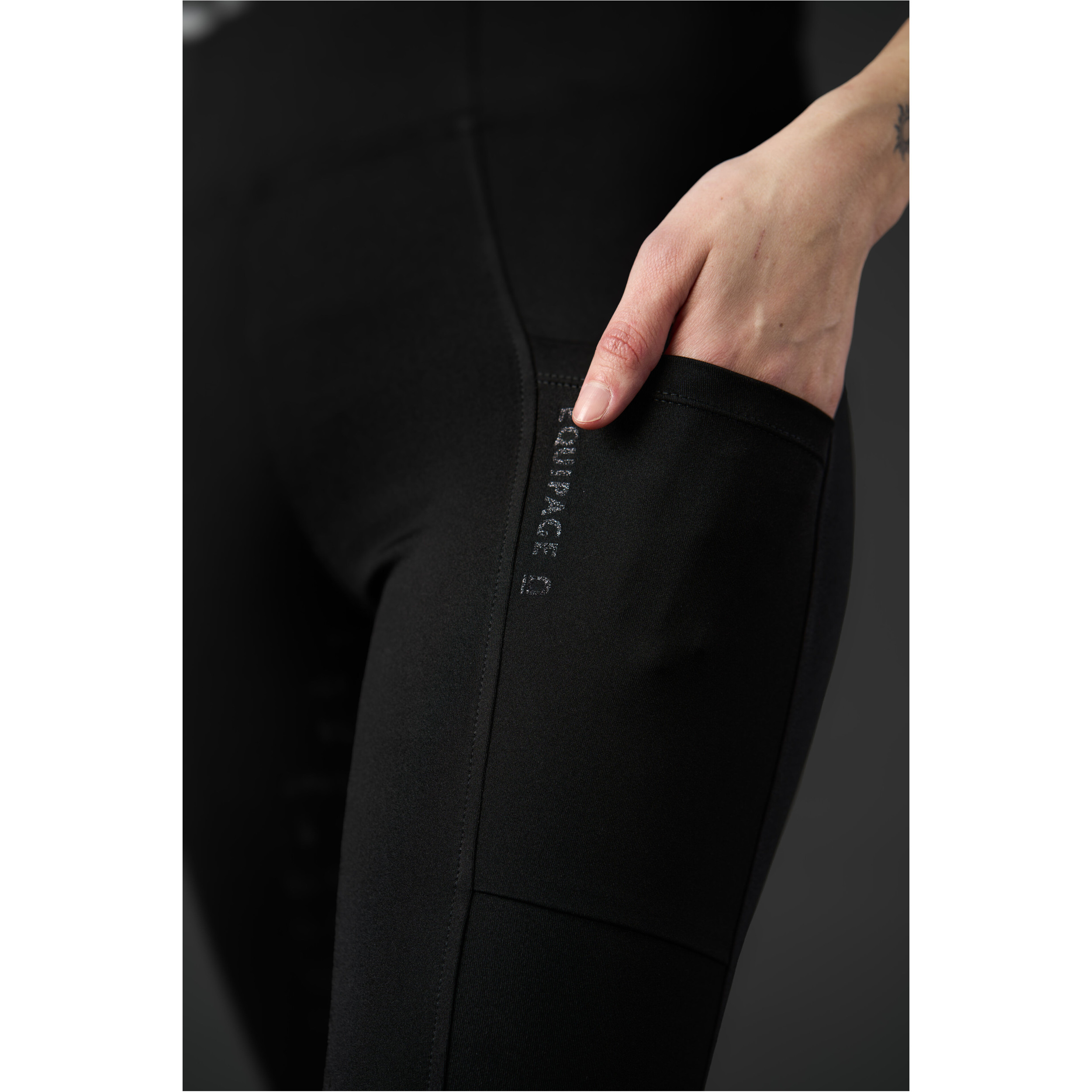 Damen Reitleggings Silikon Vollbesatz schwarz