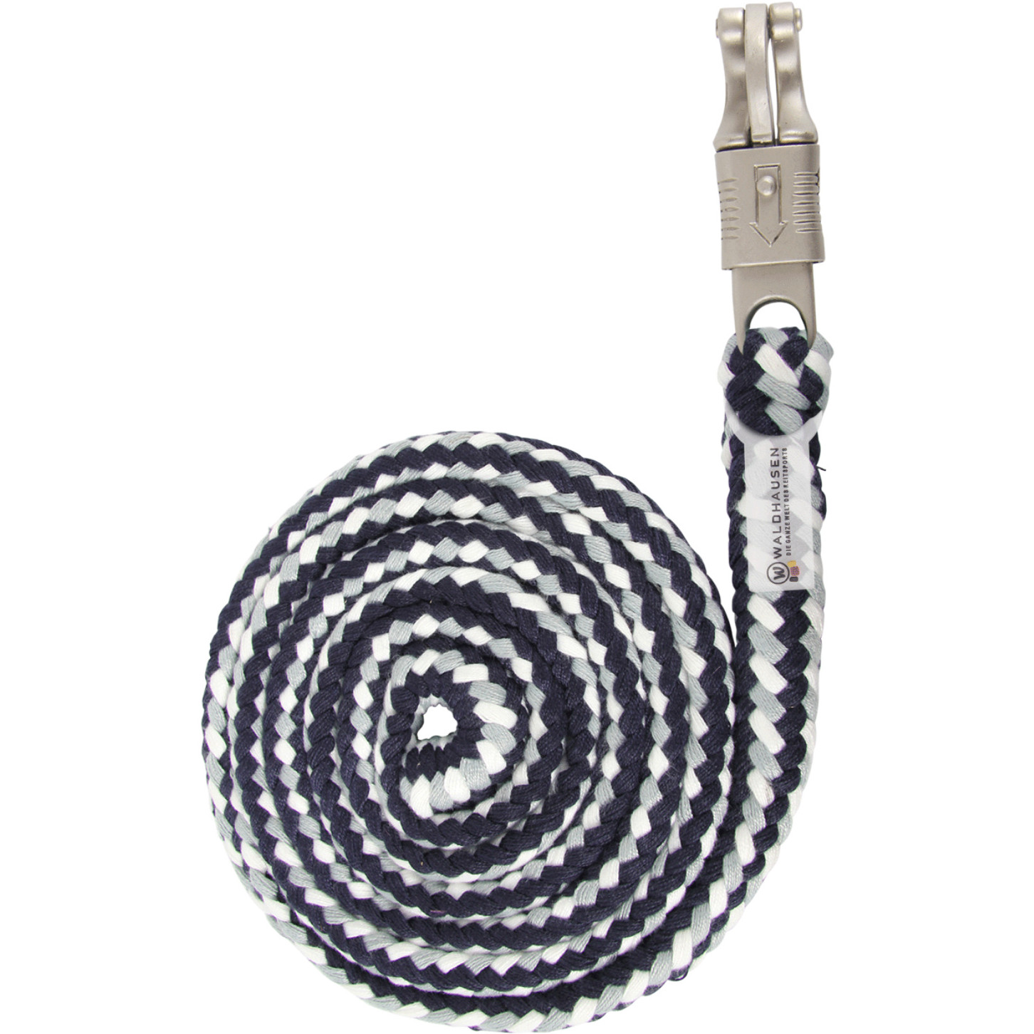 Führstrick mit Panikhaken PLUS dunkelblau/grau 200cm