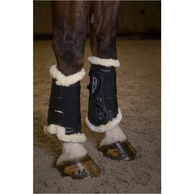 Gamaschen geschlossen mit synthetischem Lammfell XTR schwarz