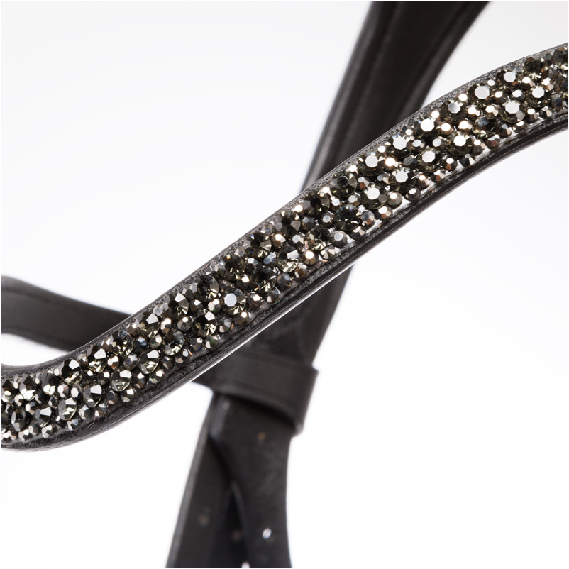 Trensenzaum mit schwedischen Reithalfter VICTORIA schwarz