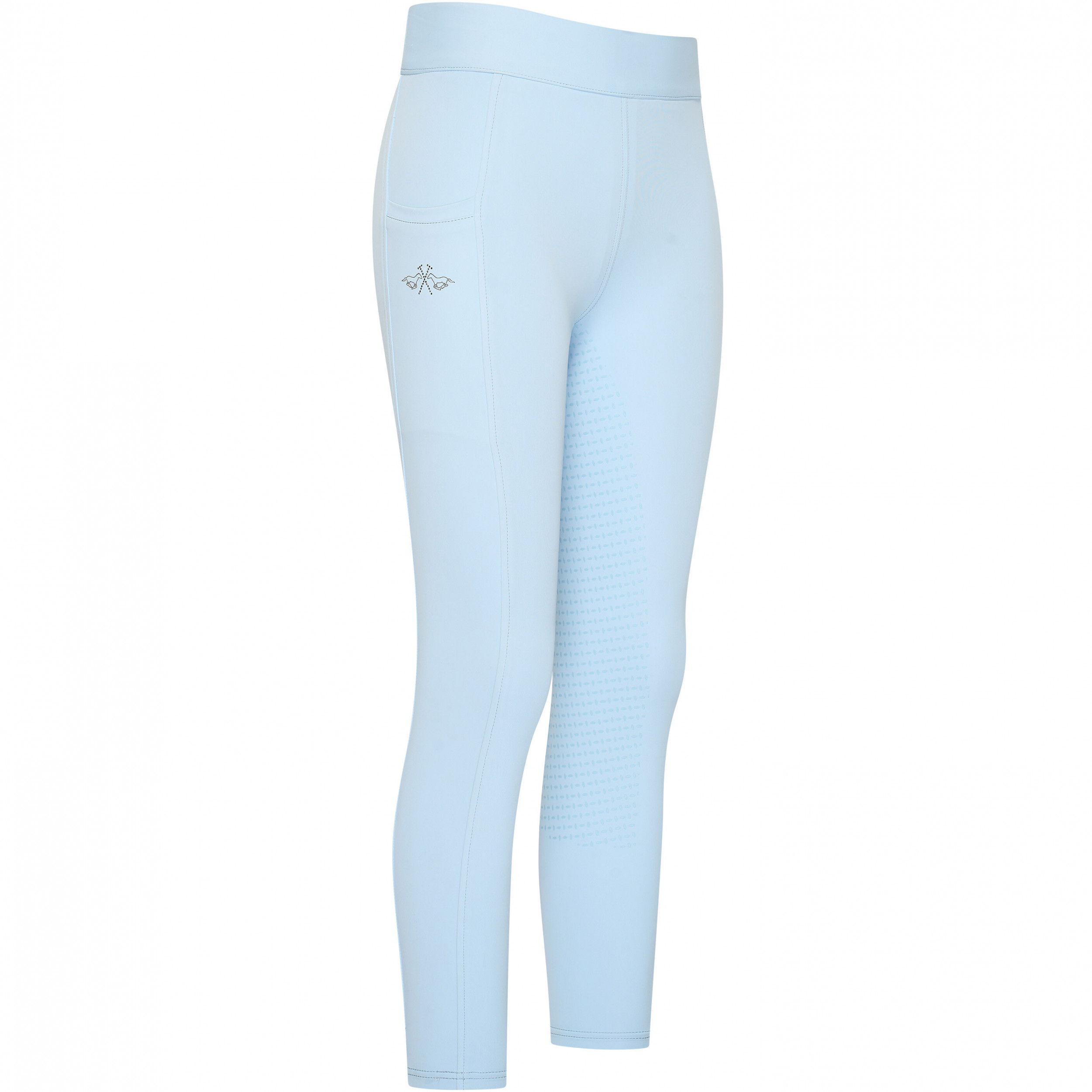 Kinder Reitleggings Silikon Vollbesatz HVPLotte lightblau