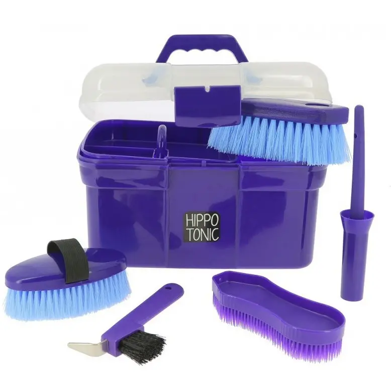 Putzbox gefüllt (5-teilig) violett 28,5x21x20cm