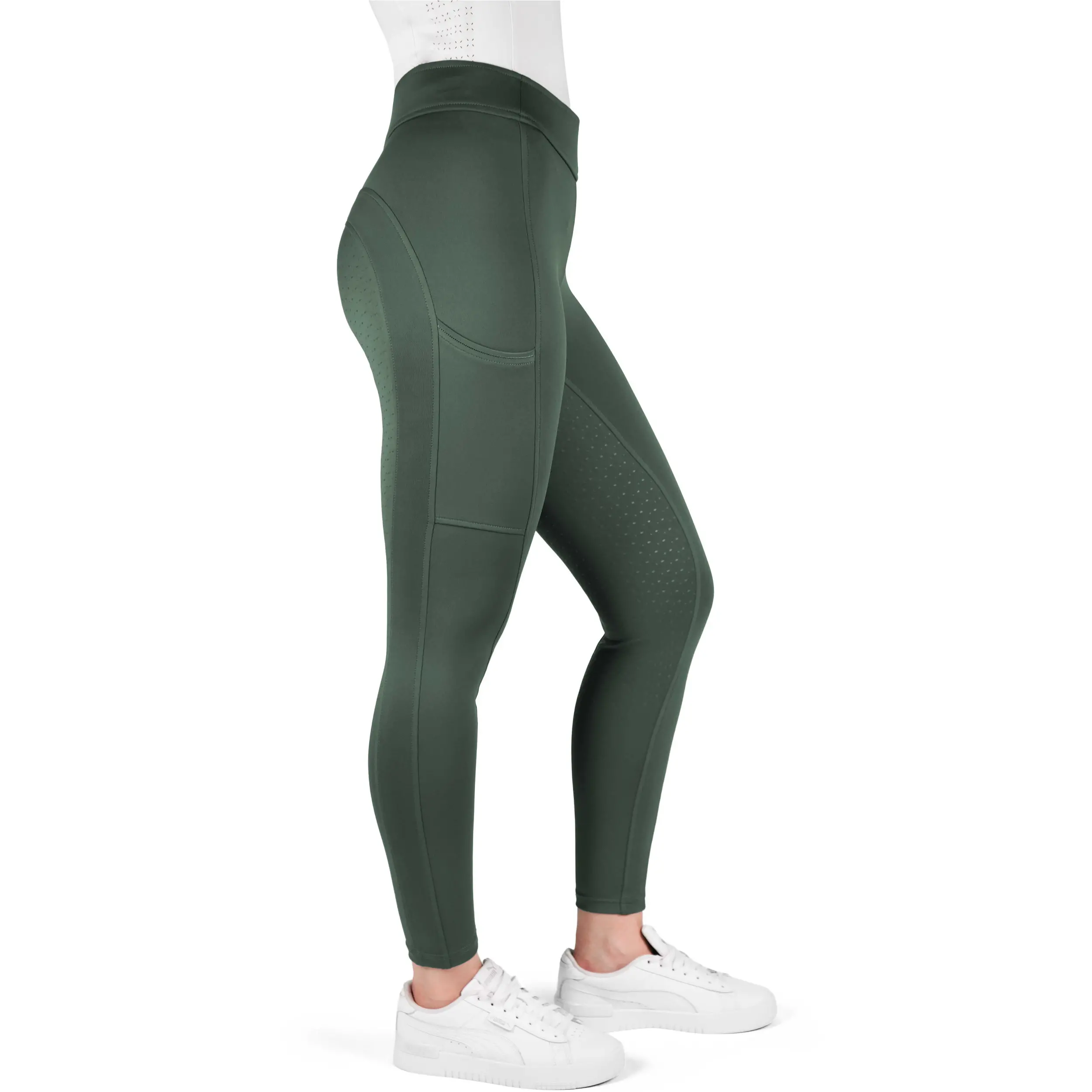 Damen Reitleggings Silikon Vollbesatz EK-BIRDY khaki 