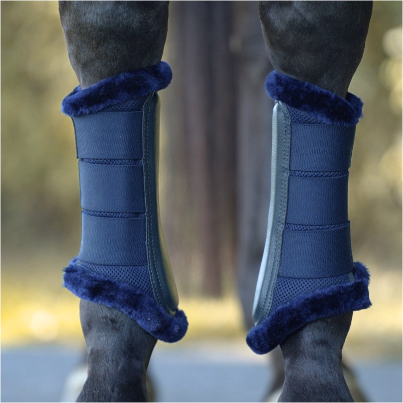 Gamaschen mit Kunstfell ANATOMIC MESH blau