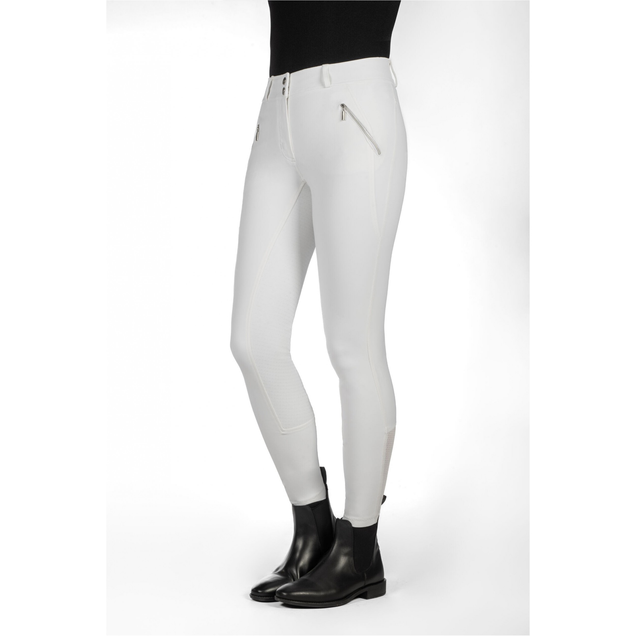 Damen Reithose Silikon Vollbesatz LIA HIGH WAIST weiß