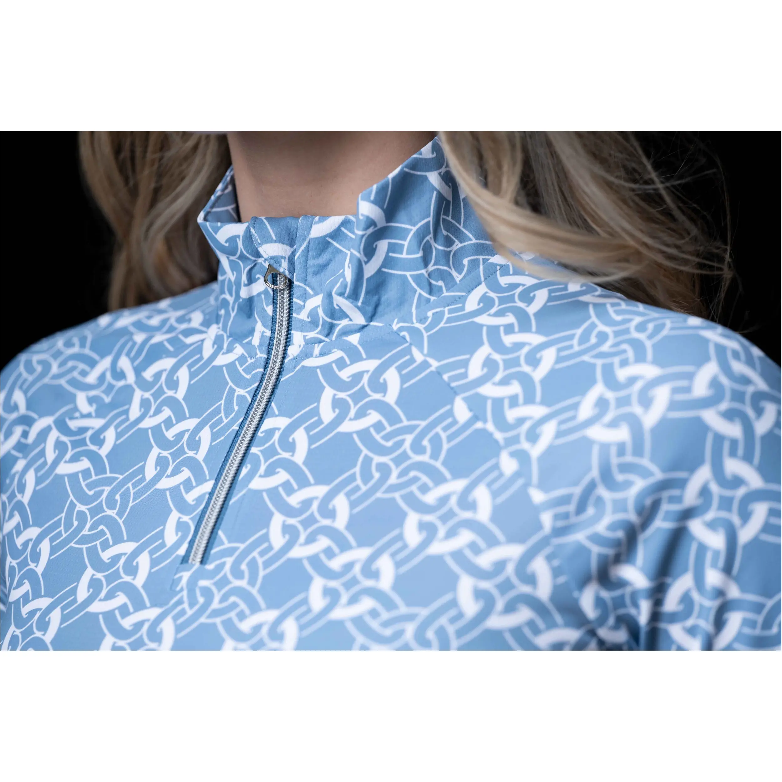 Damen Funktionsshirt Halbarm MINIMAL rauchblau/weiß
