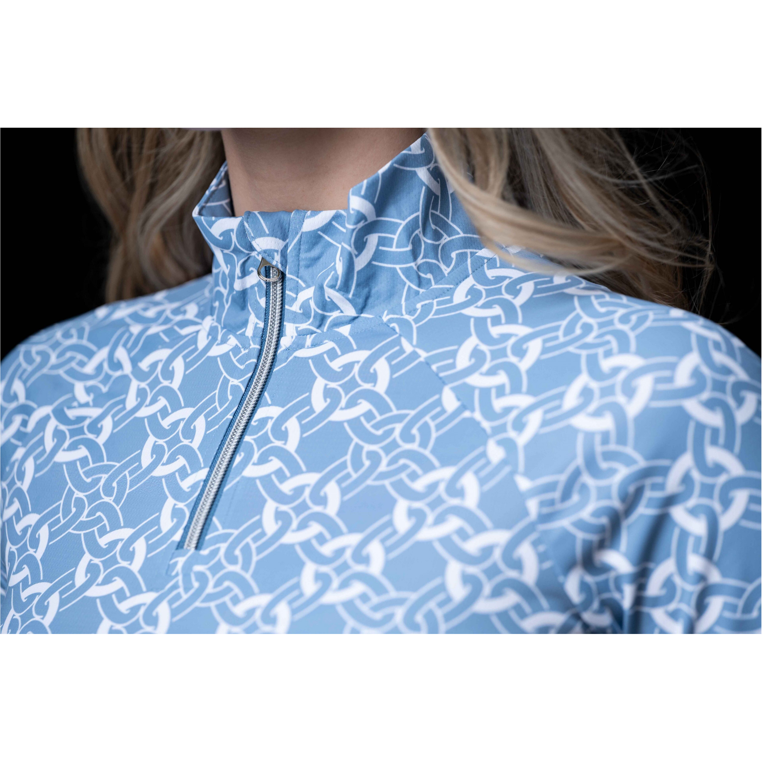 Damen Funktionsshirt Halbarm MINIMAL rauchblau/weiß