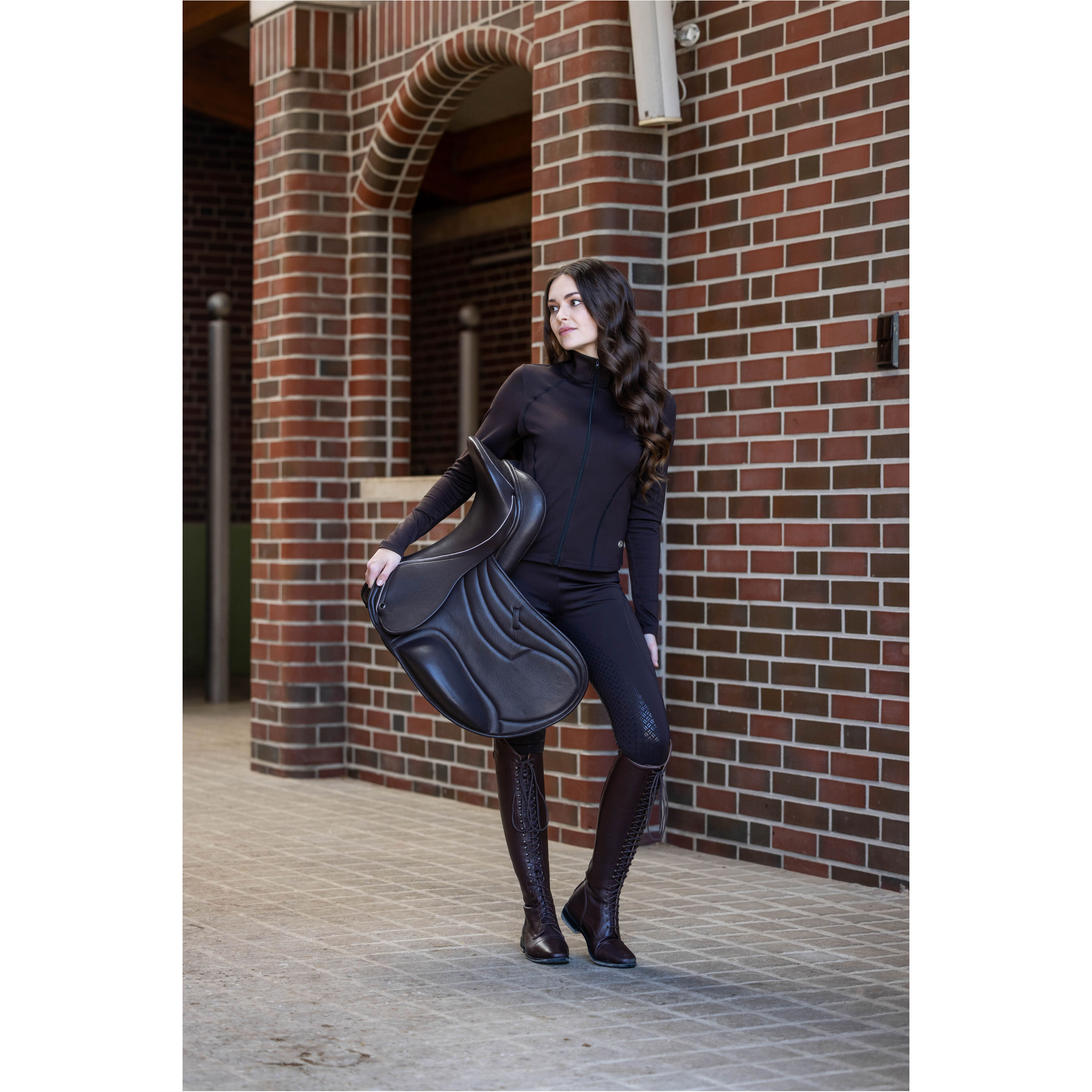 Winter Damen Reitleggings Silikon Vollbesatz RIO dunkelbraun