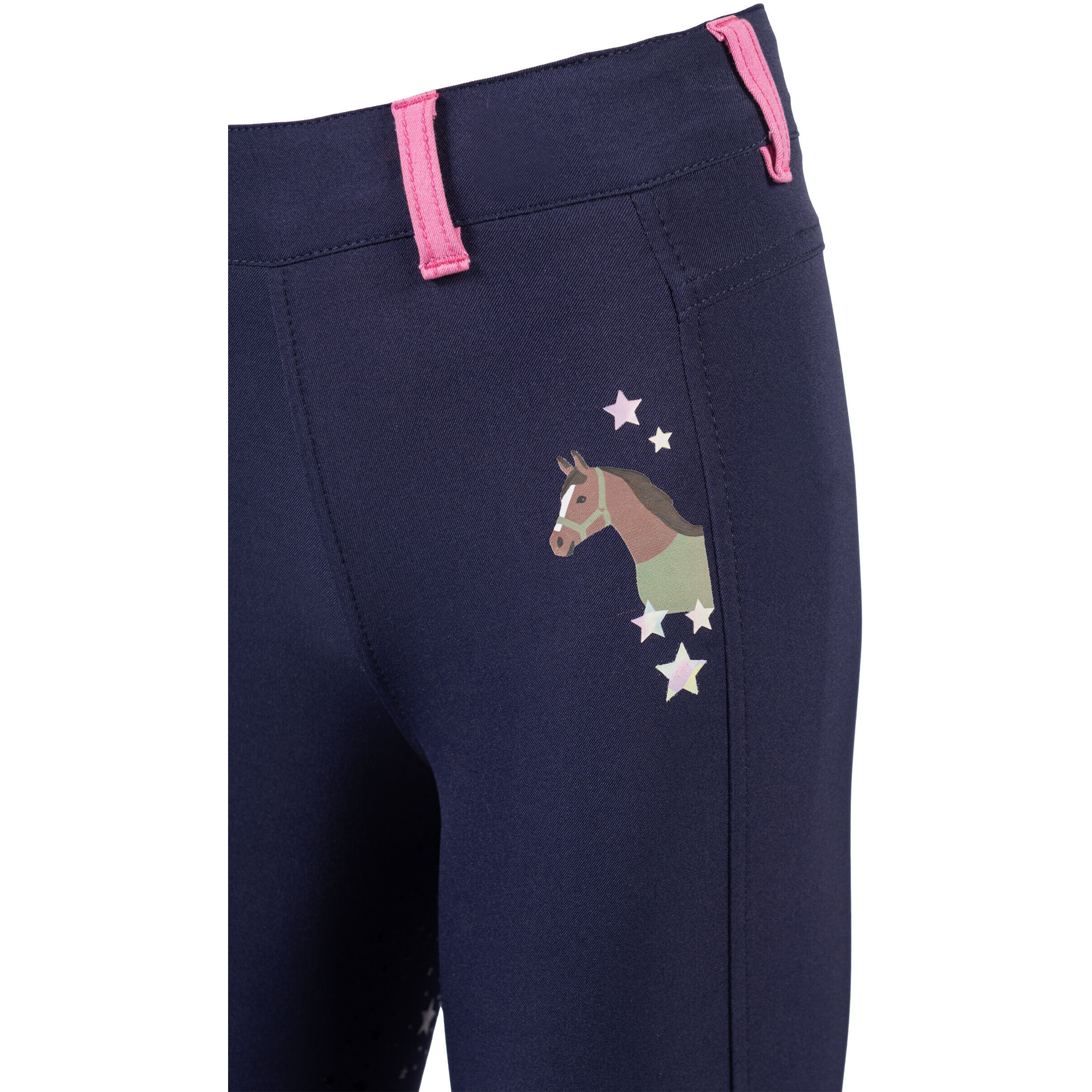 Kinder Reitleggings Silikon Vollbesatz PONY DREAM II dunkelblau