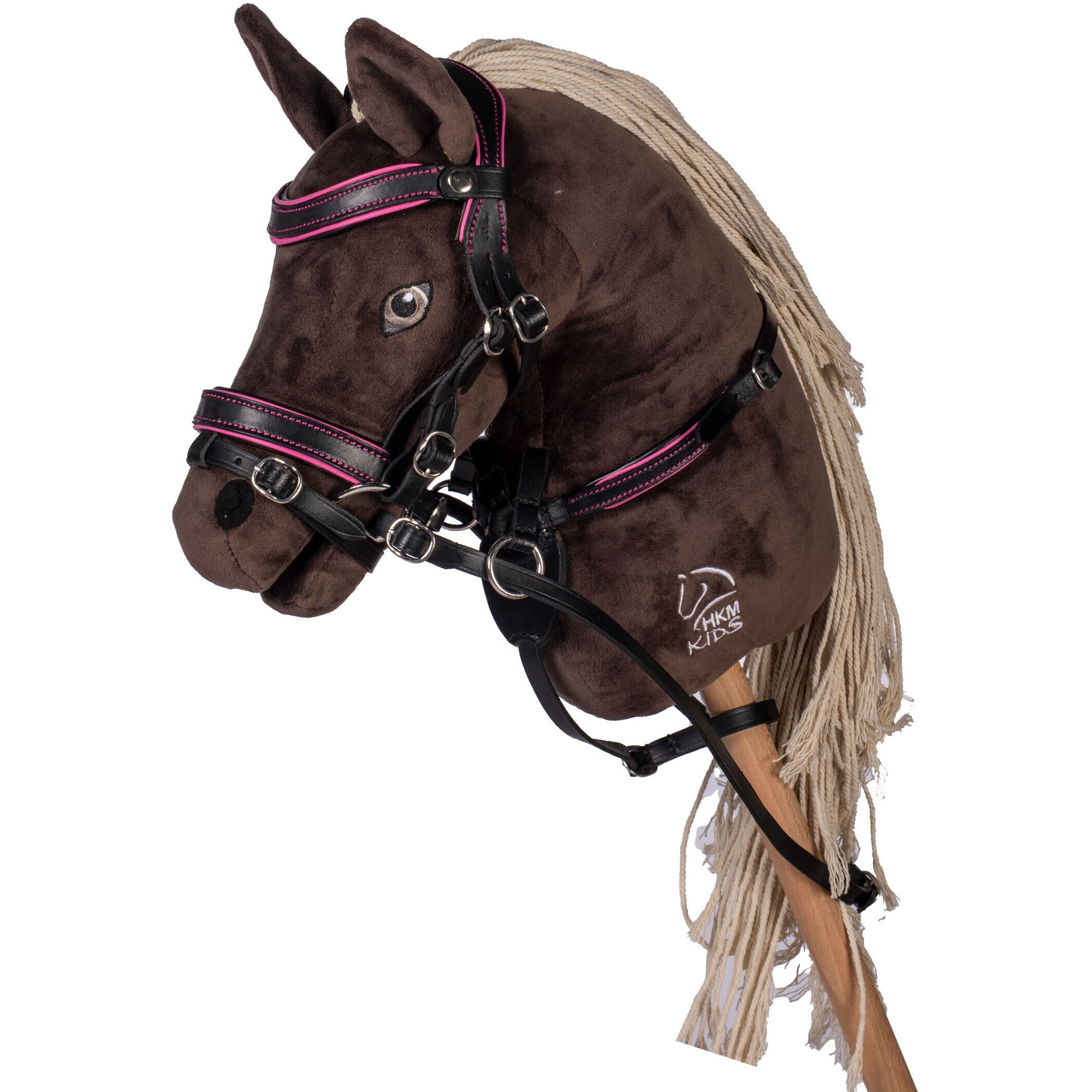 Ledertrense Manchester HOBBY HORSING schwarz/pink