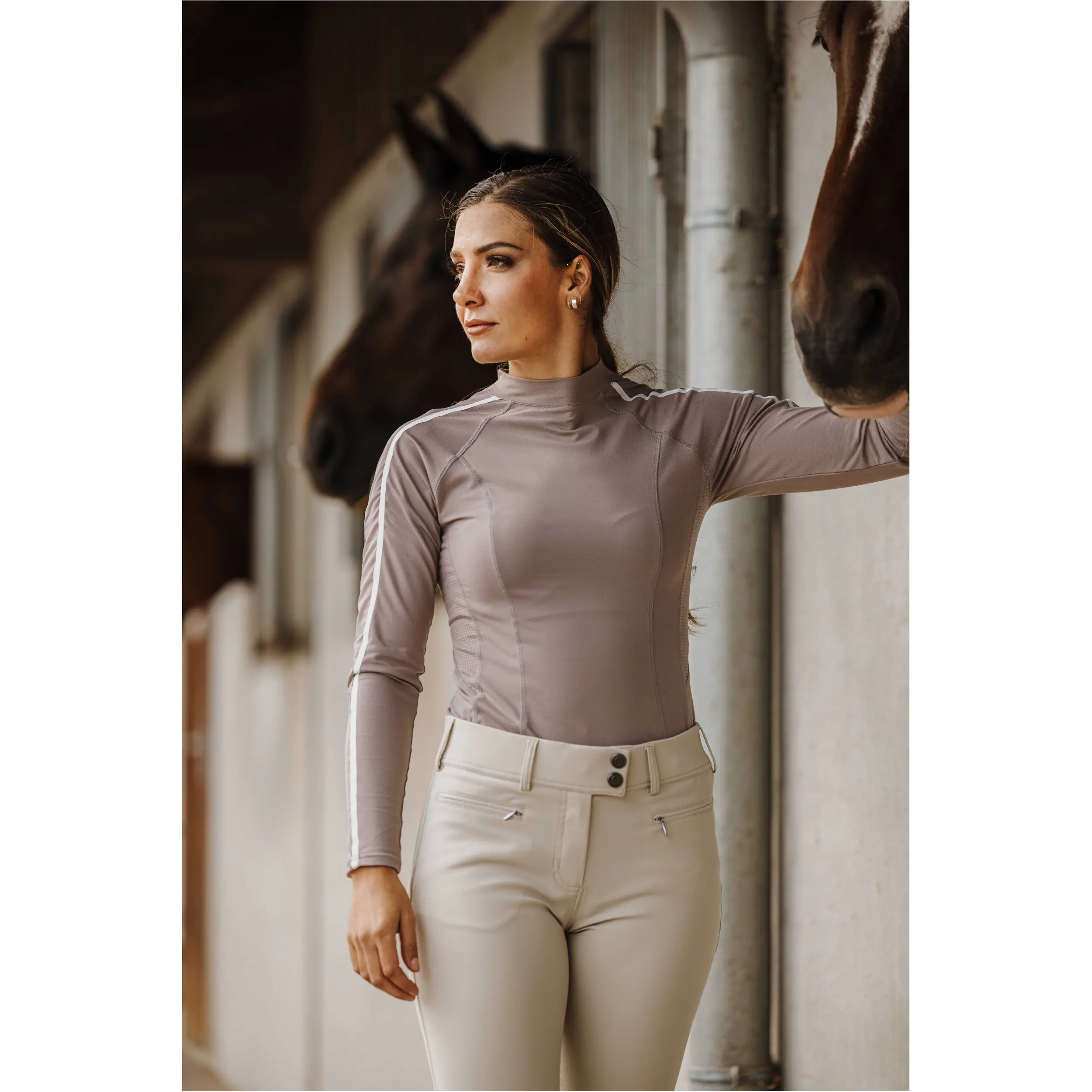 Damen Reithose Silikon Kniebesatz EK-SALLY beige