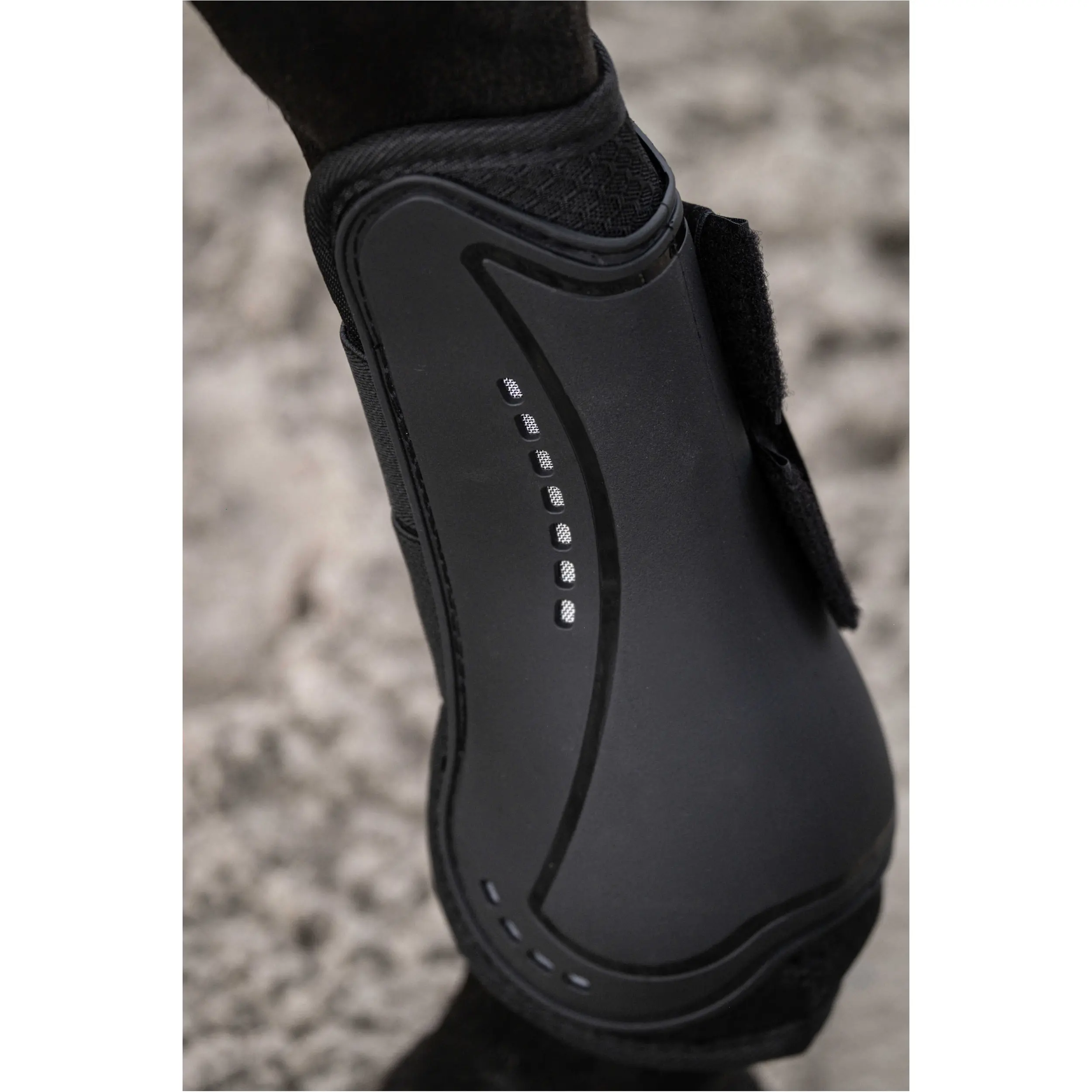 Gamaschen und Streichkappen Set Je t'aime schwarz Vollblut/Warmblut
