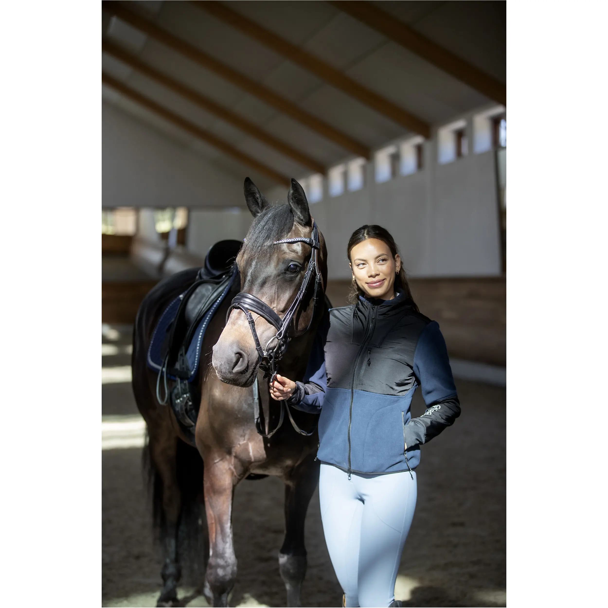 Damen Fleecereitjacke NORMA ZIP navy