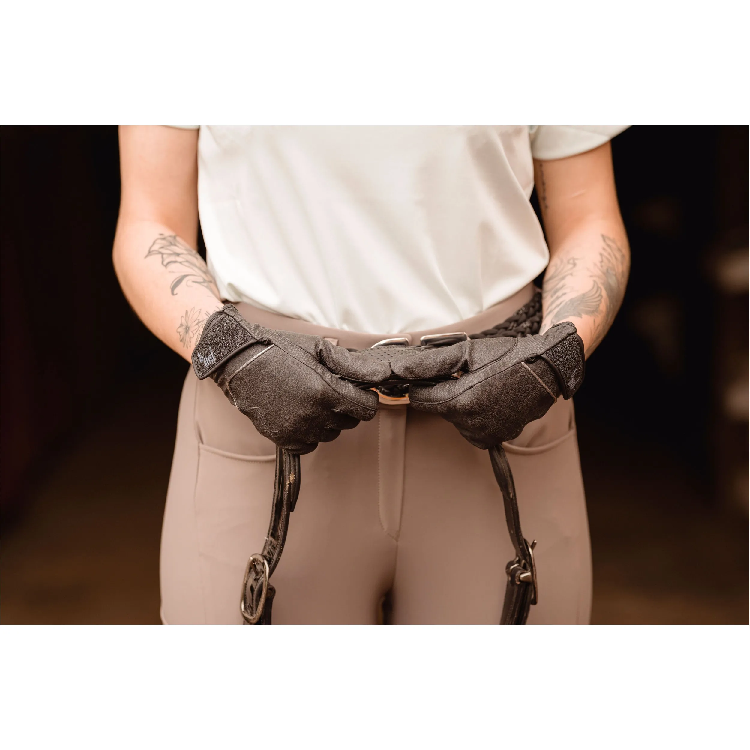 Damen Reithandschuhe LUSITA black stonewashed