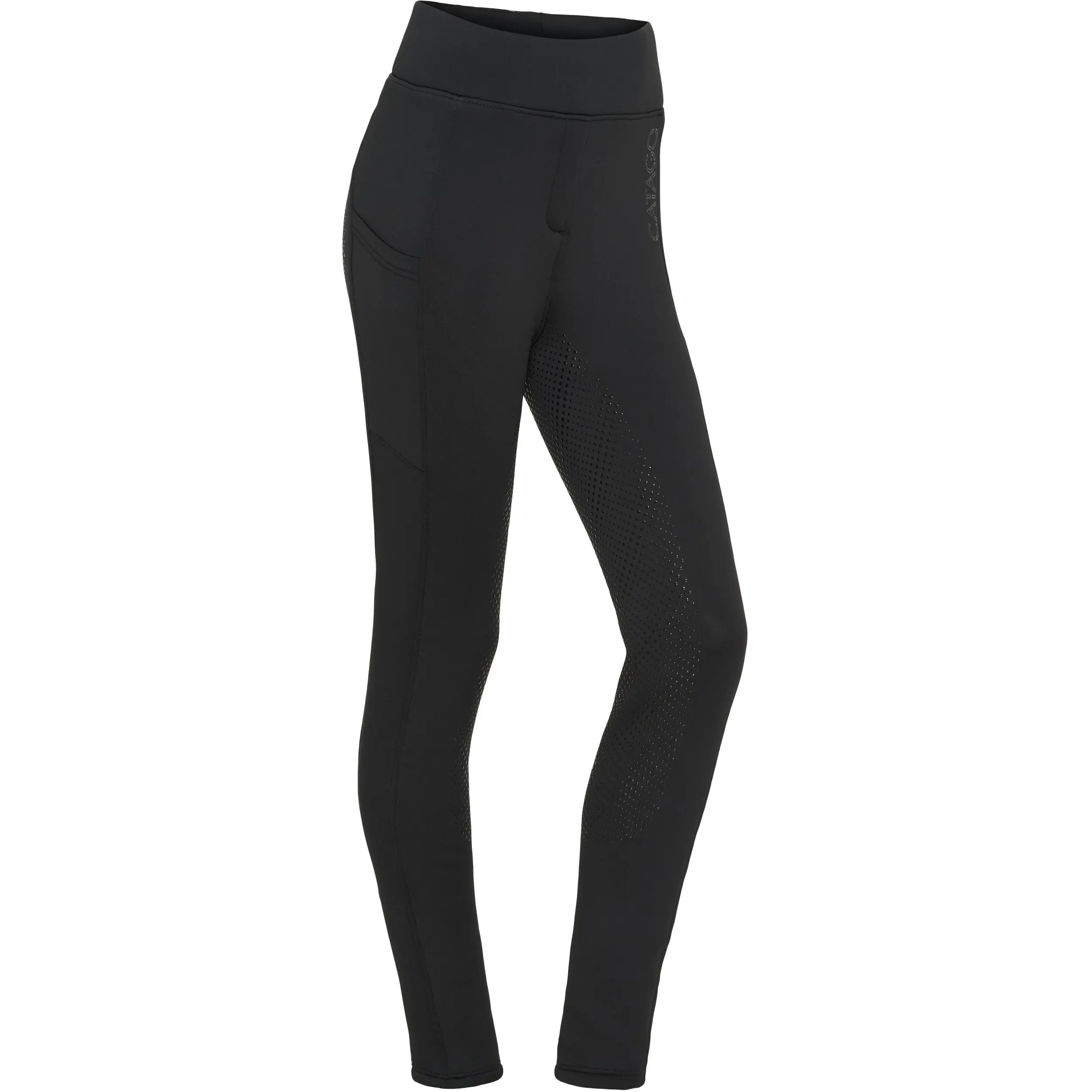 Winter Damen Reitleggings Silikon Vollbesatz PANOLA Teddy schwarz