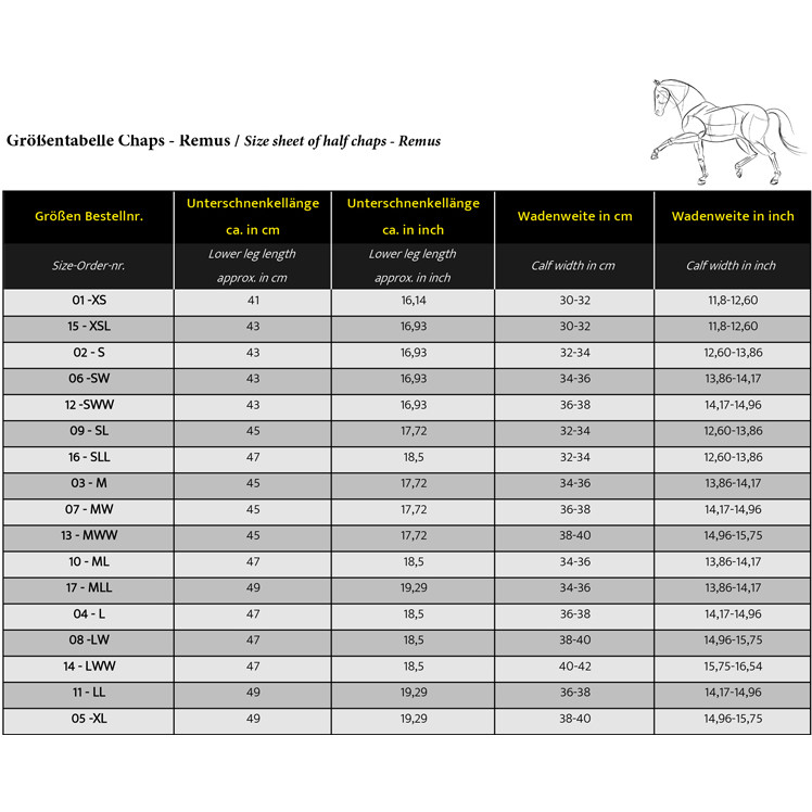 Minichaps REMUS Fettleder schwarz