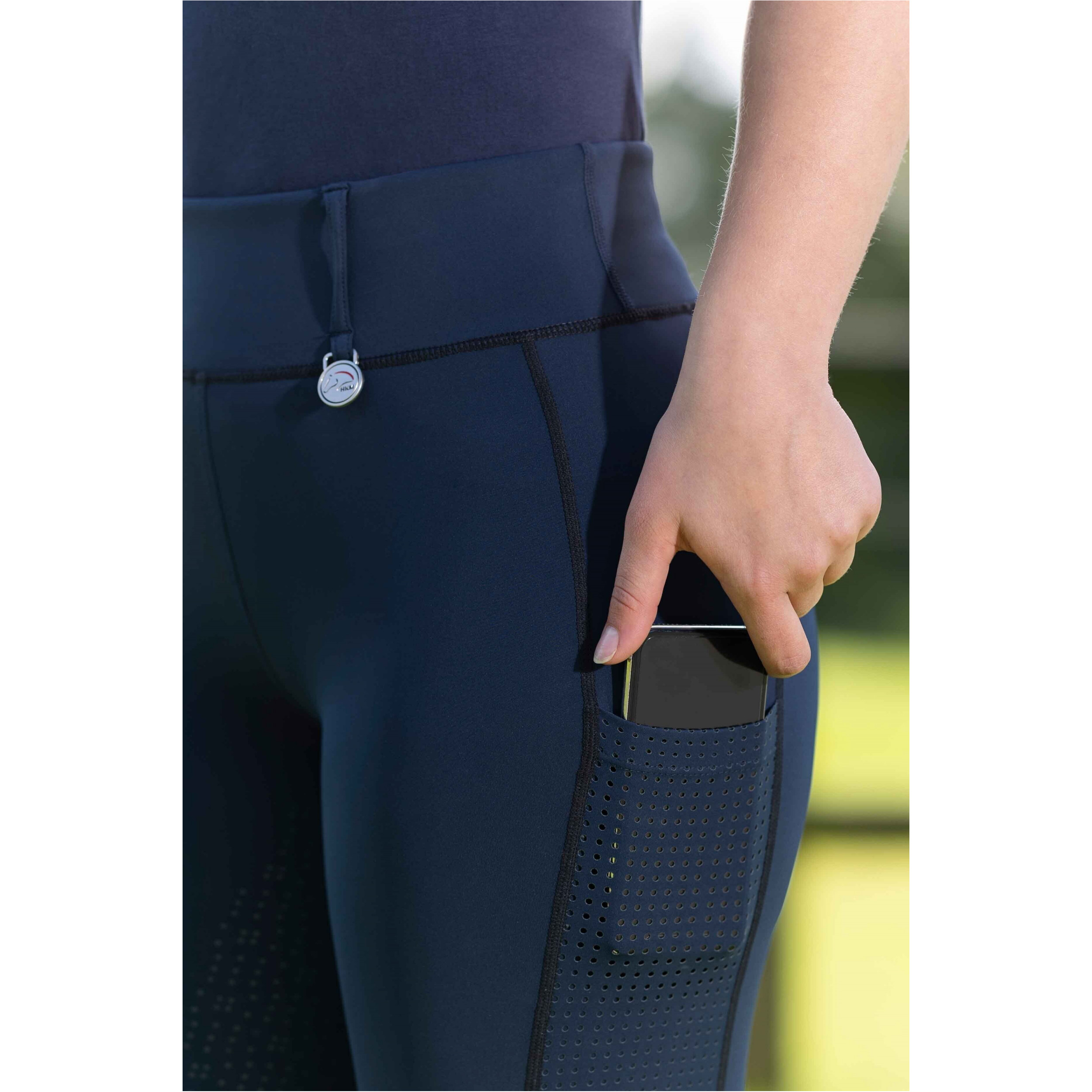 Damen Reitleggings Silikon Vollbesatz JUNA dunkelblau
