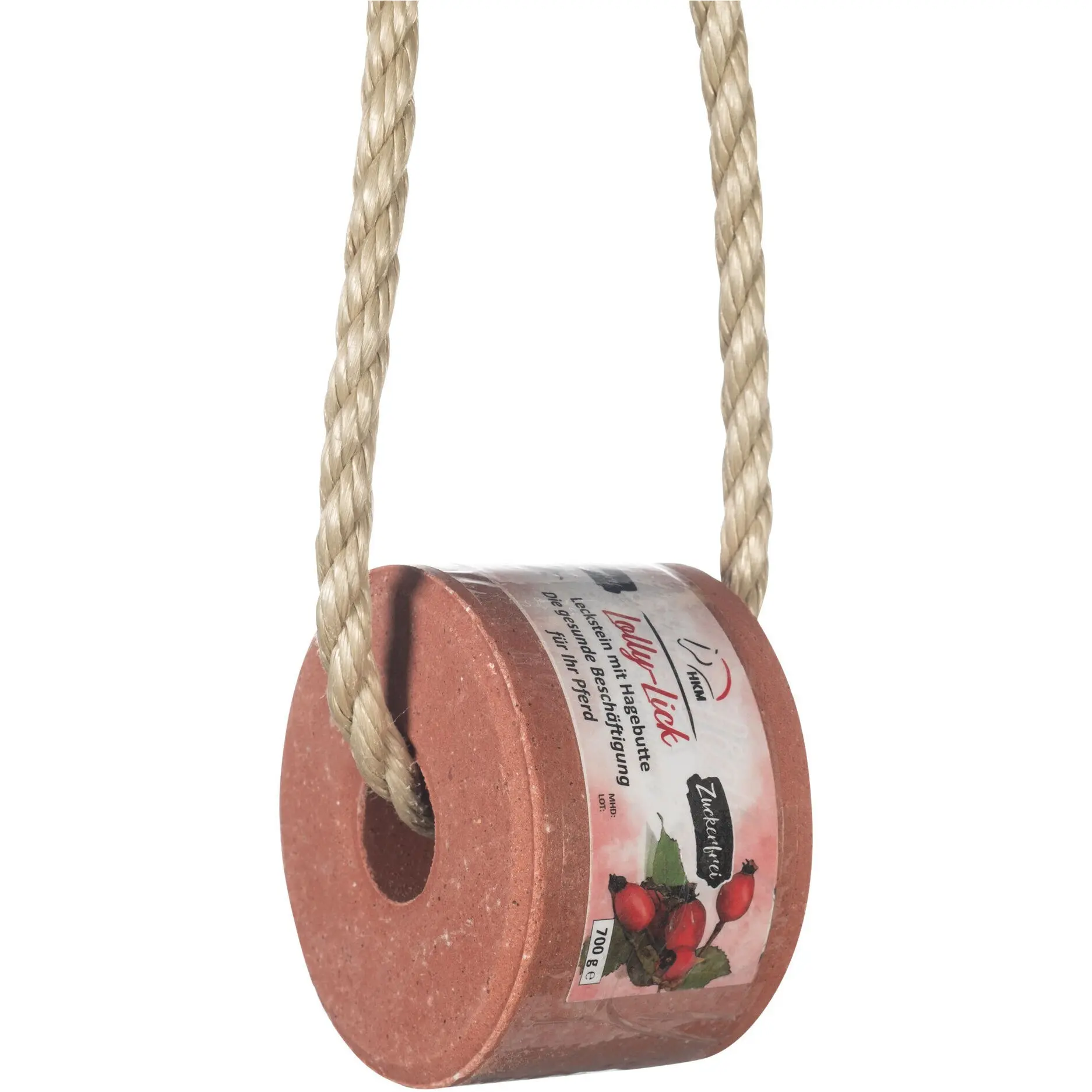 Leckstein (2er Set) inkl. Aufhäng-Seil LOLLY LICK Hagebutte/Apfel