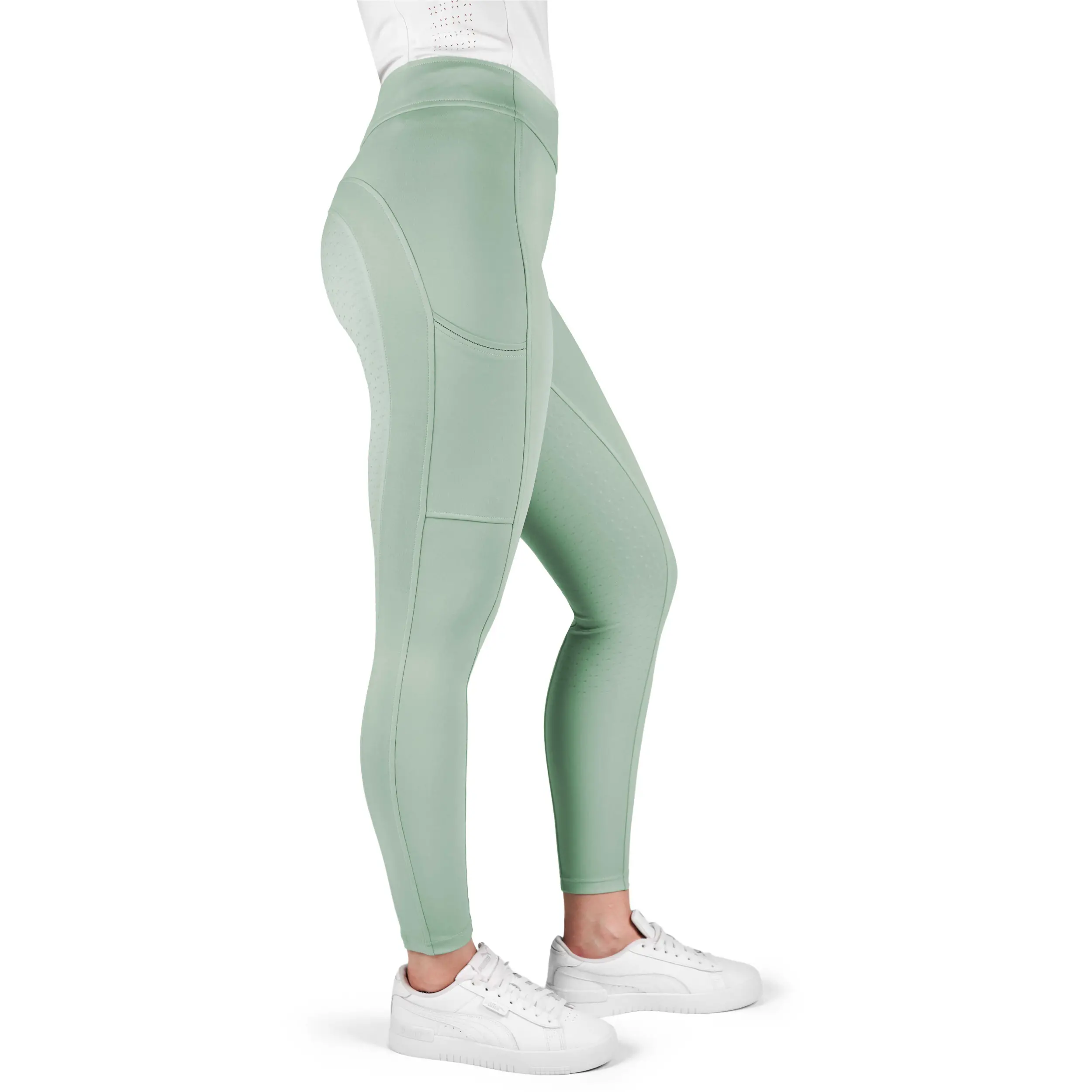 Damen Reitleggings Silikon Vollbesatz EK-BIRDY hellgrün