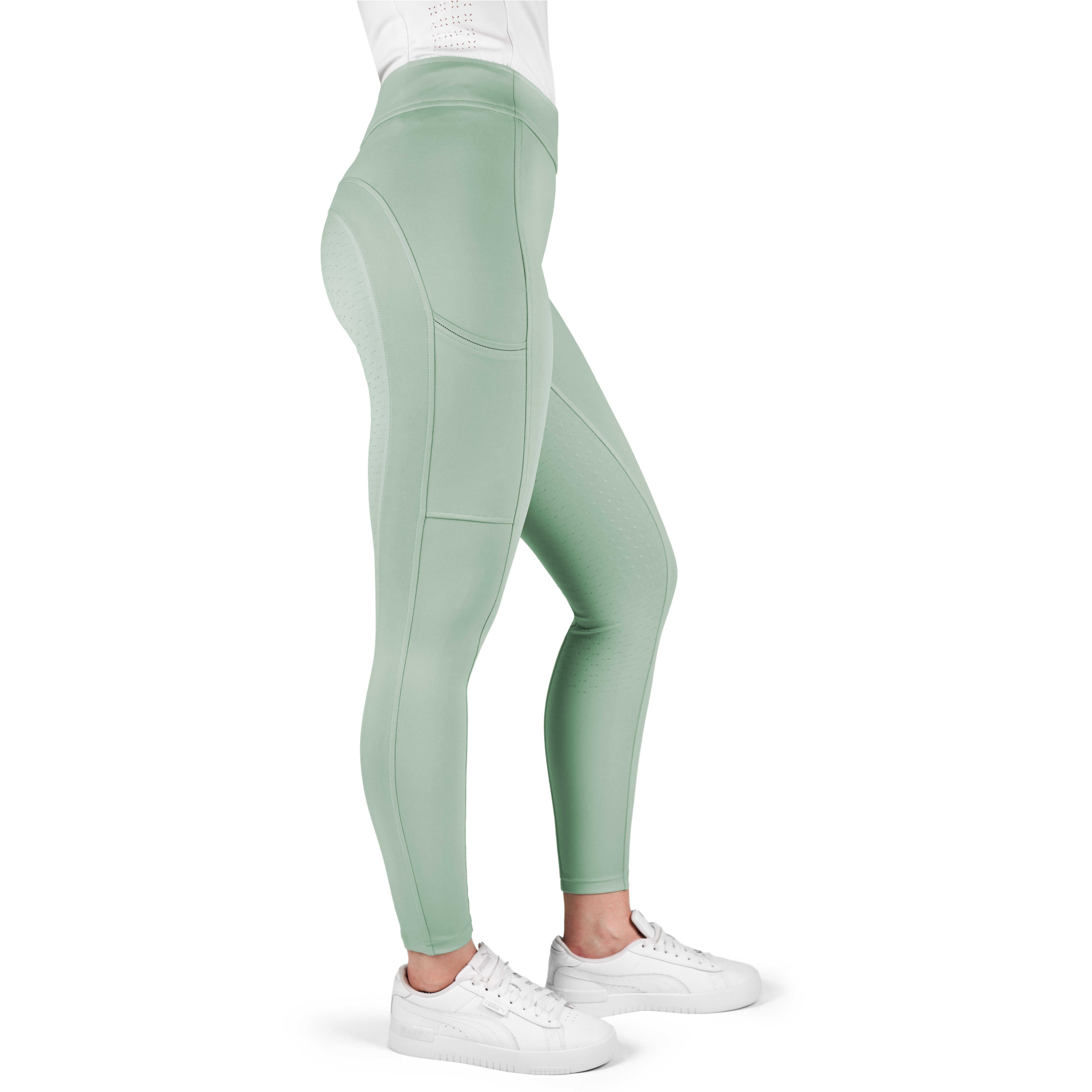 Damen Reitleggings Silikon Vollbesatz EK-BIRDY hellgrün