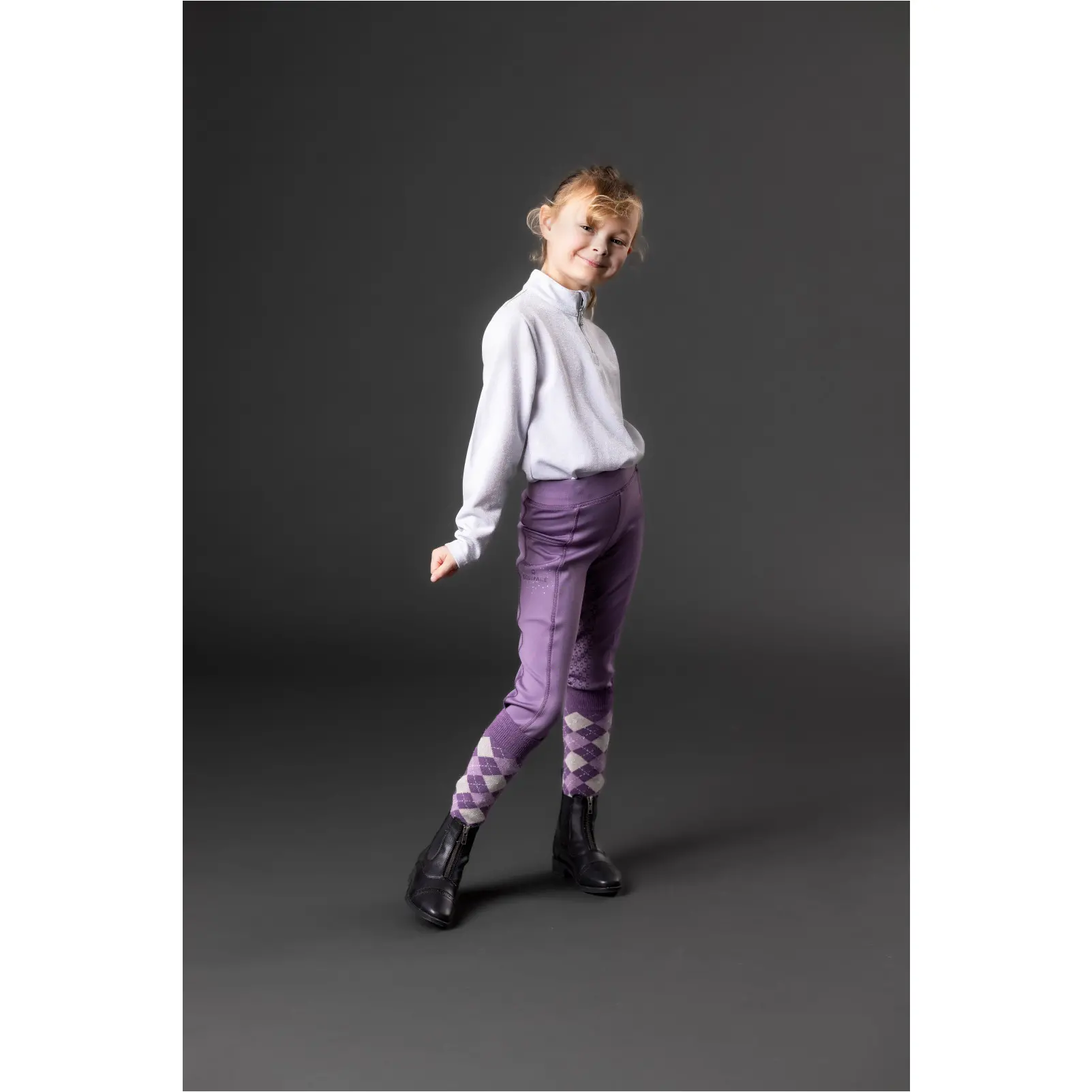 Winter Kinder Reitleggings Silikon Vollbesatz SOPHIA montana grape Winter Kinder Reitleggings Silikon Vollbesatz SOPHIA montana grape