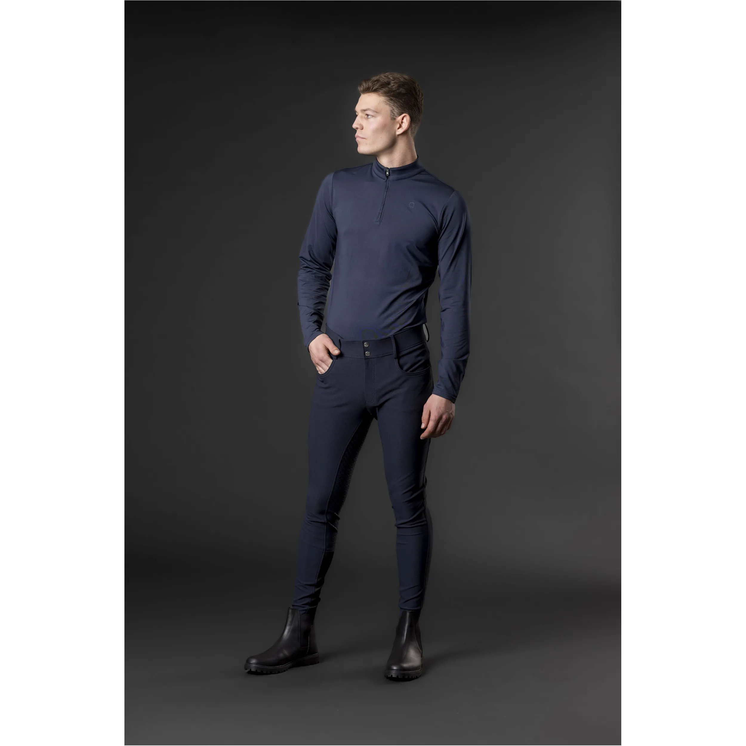 Jungen Reithose Silikon Vollbesatz HURT navy