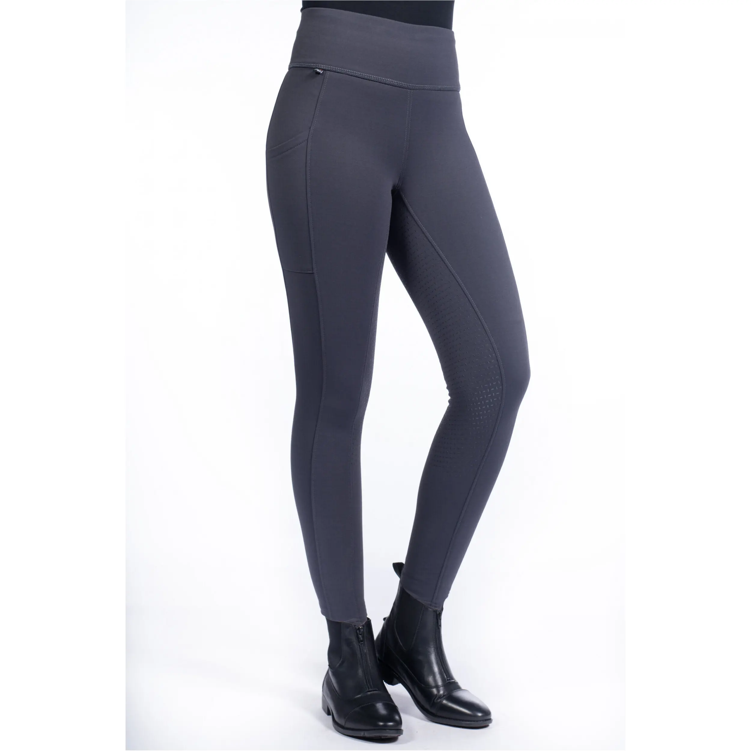 Winter Kinder Reitleggings Silikon Vollbesatz COSY STYLE dunkelgrau
