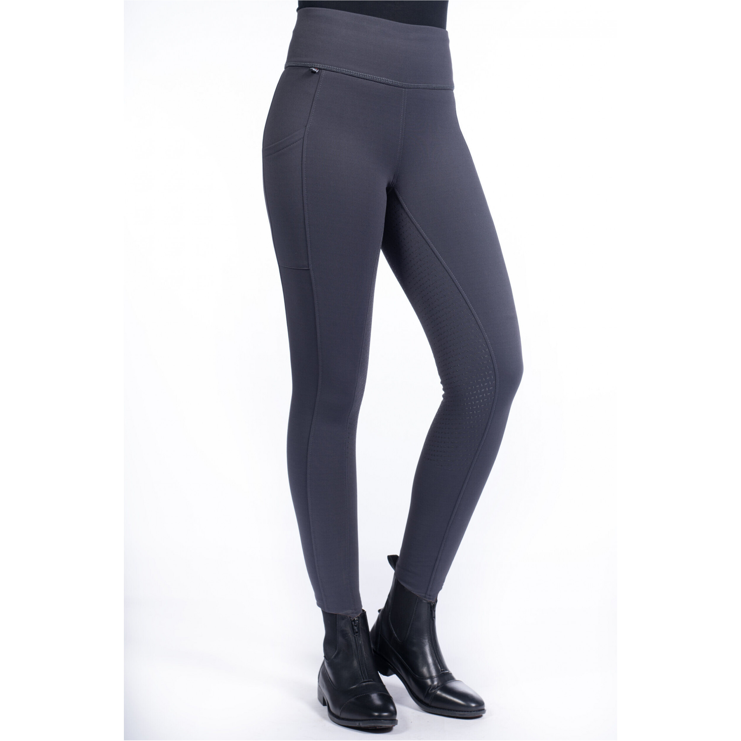Winter Kinder Reitleggings Silikon Vollbesatz COSY STYLE dunkelgrau