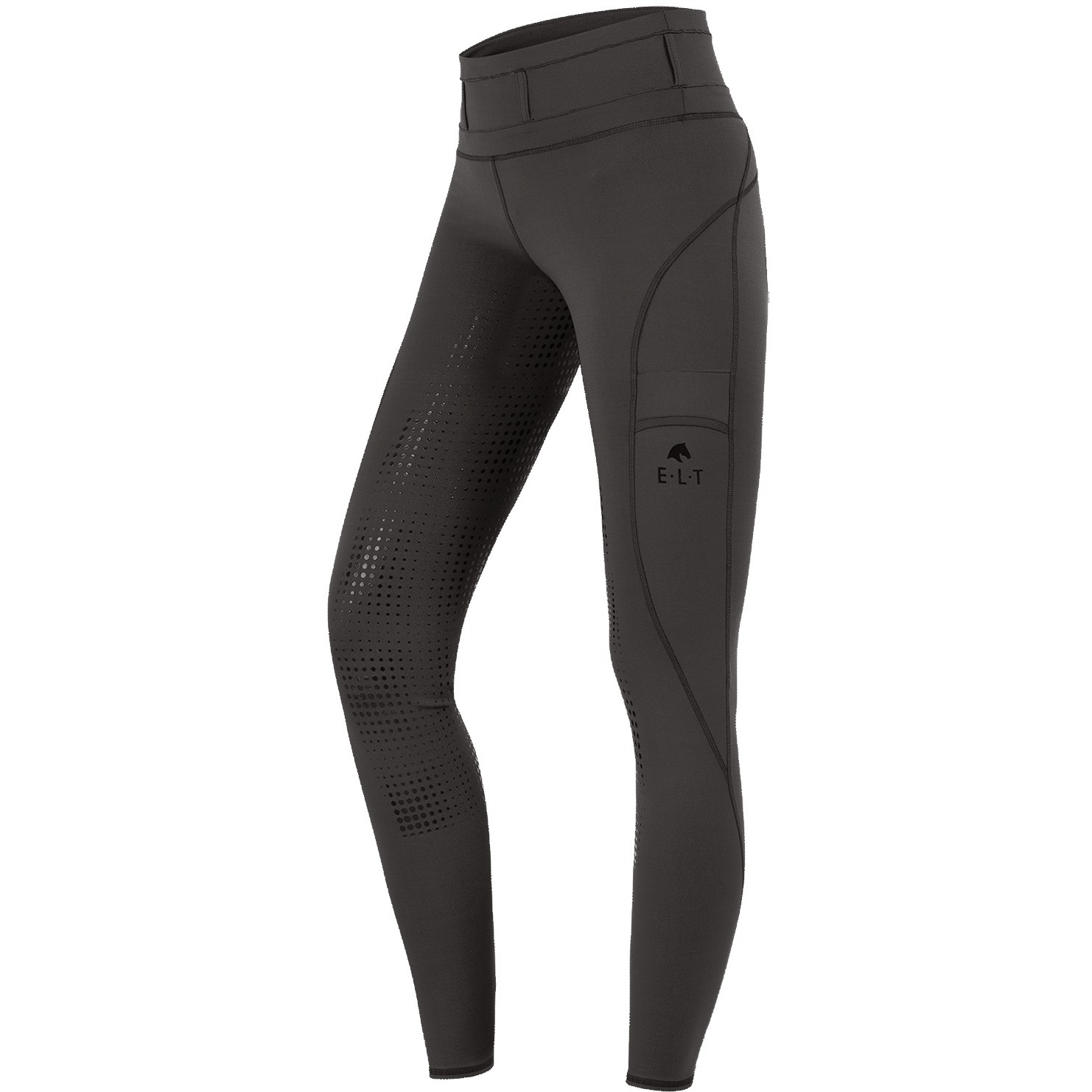 Damen Reitleggings Silikon Vollbesatz HANNA High Waist schlamm
