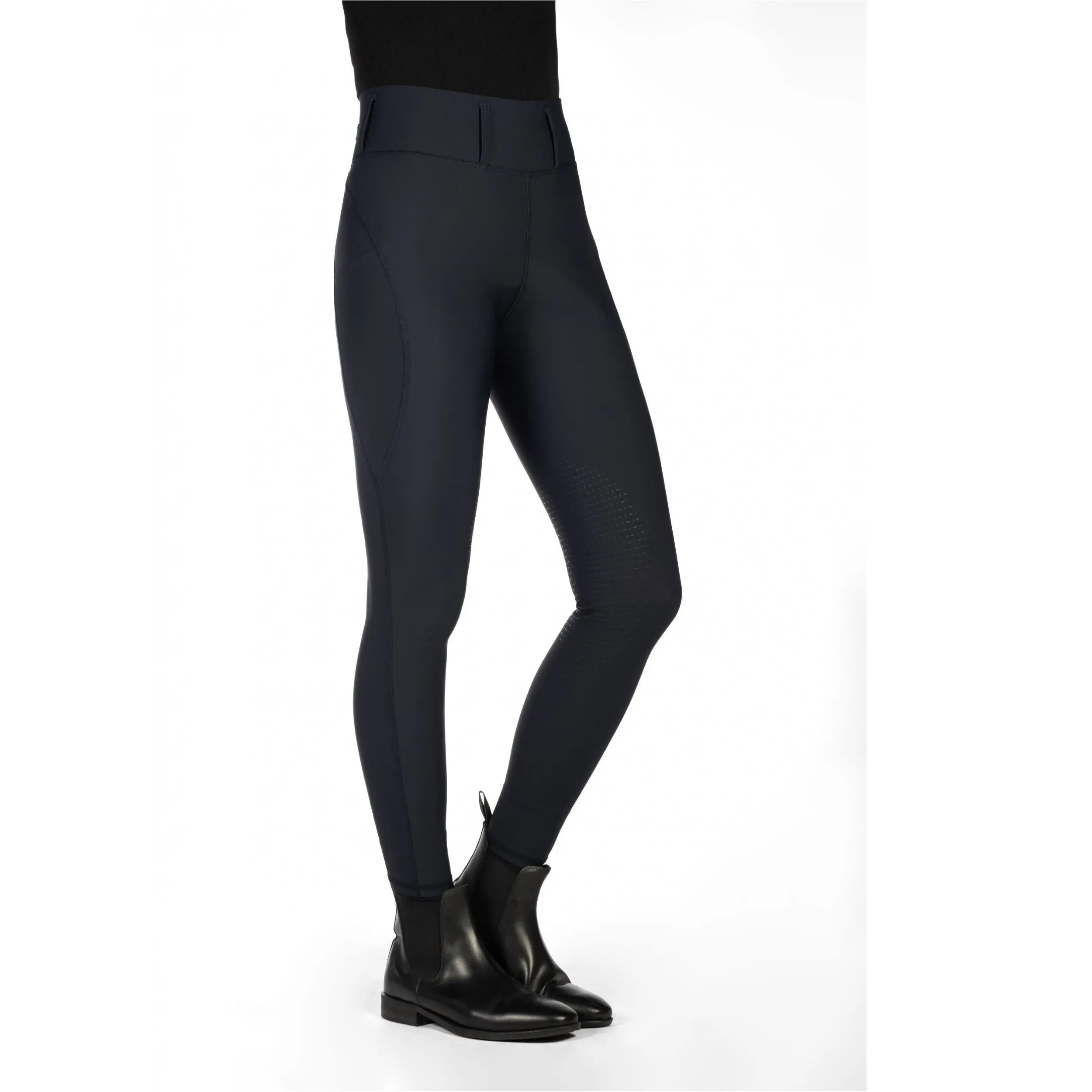 Damen Reitleggings Silikon Kniebesatz JIL HIGH WAIST schwarz