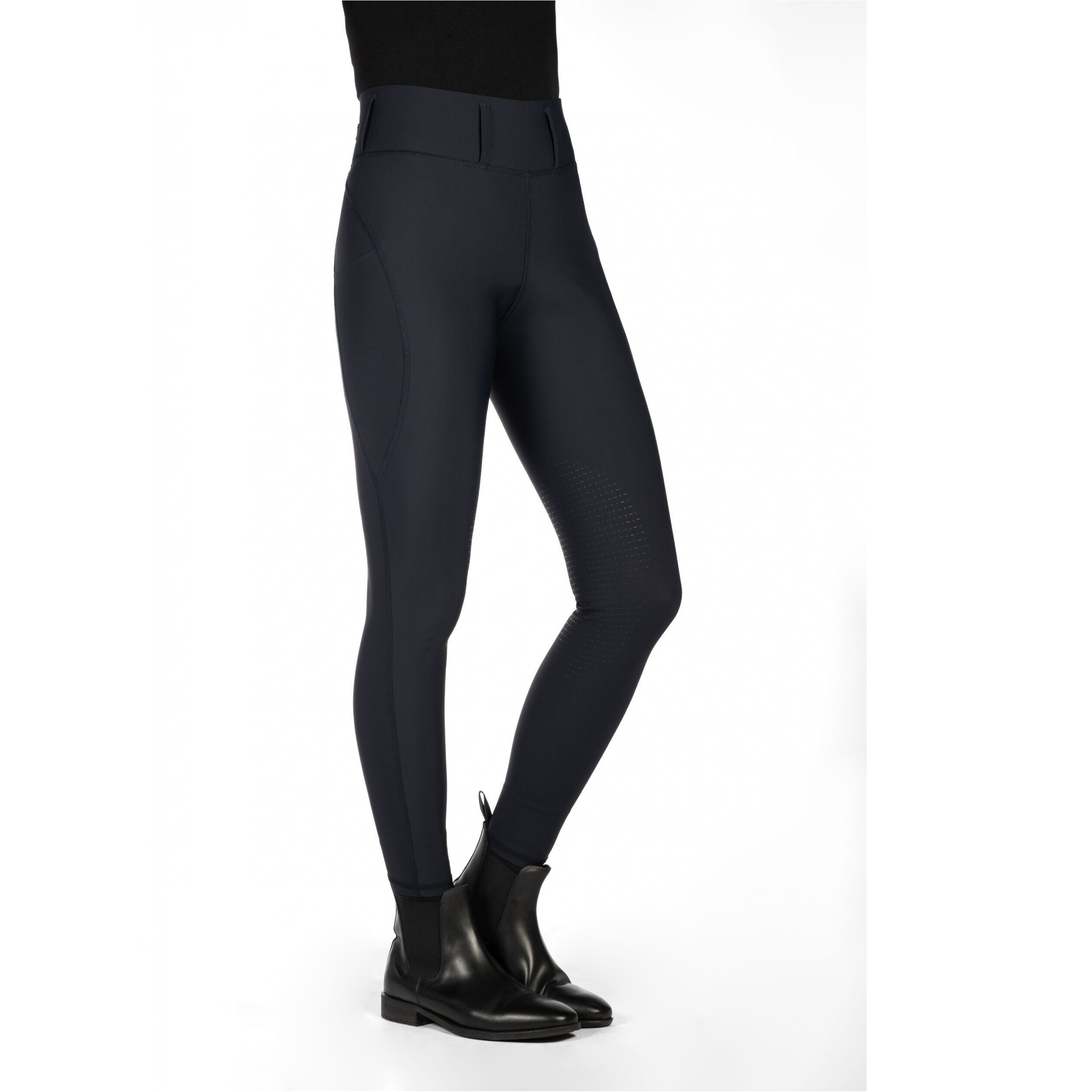 Damen Reitleggings Silikon Kniebesatz JIL HIGH WAIST schwarz